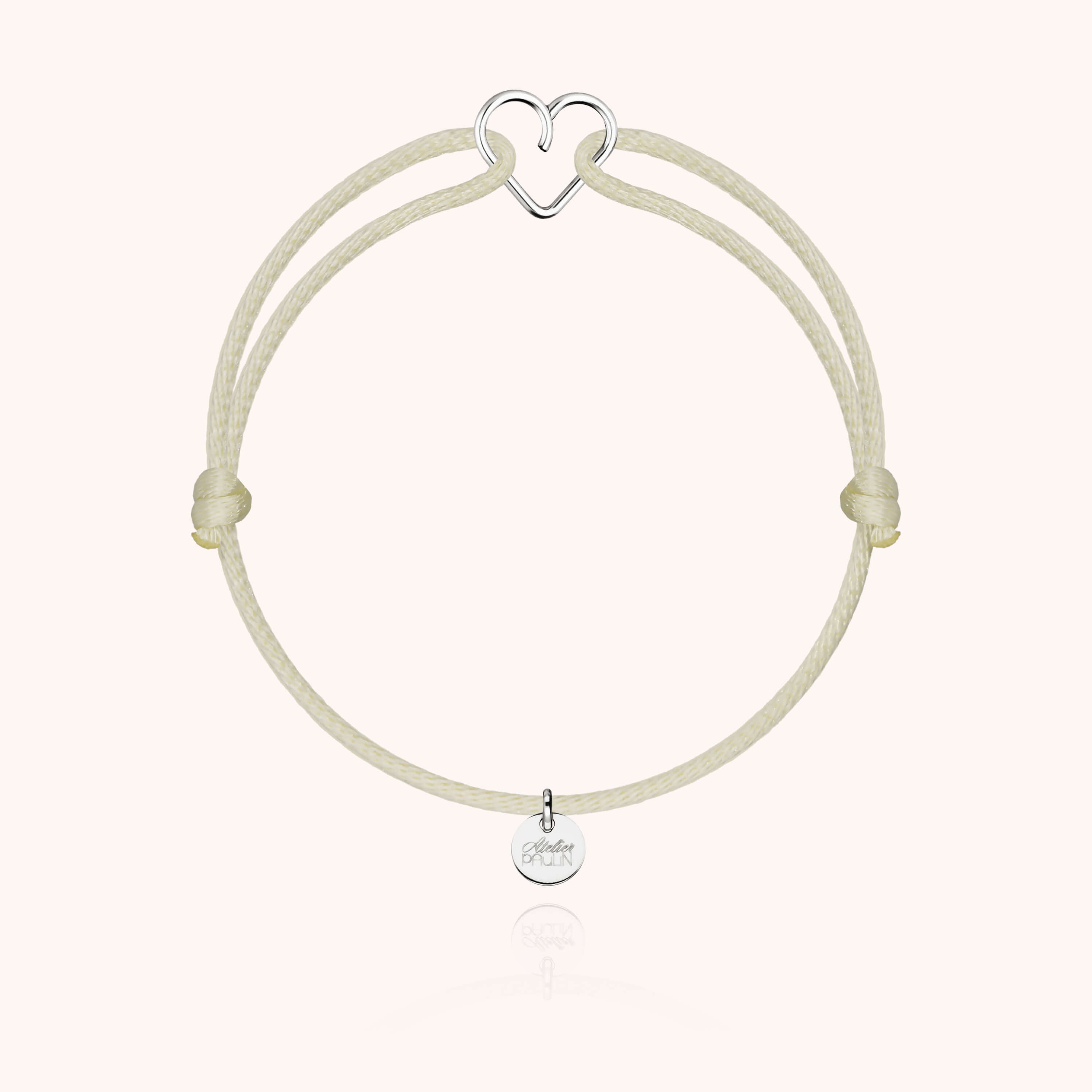 Cord Bracelet Mini Heart - silver