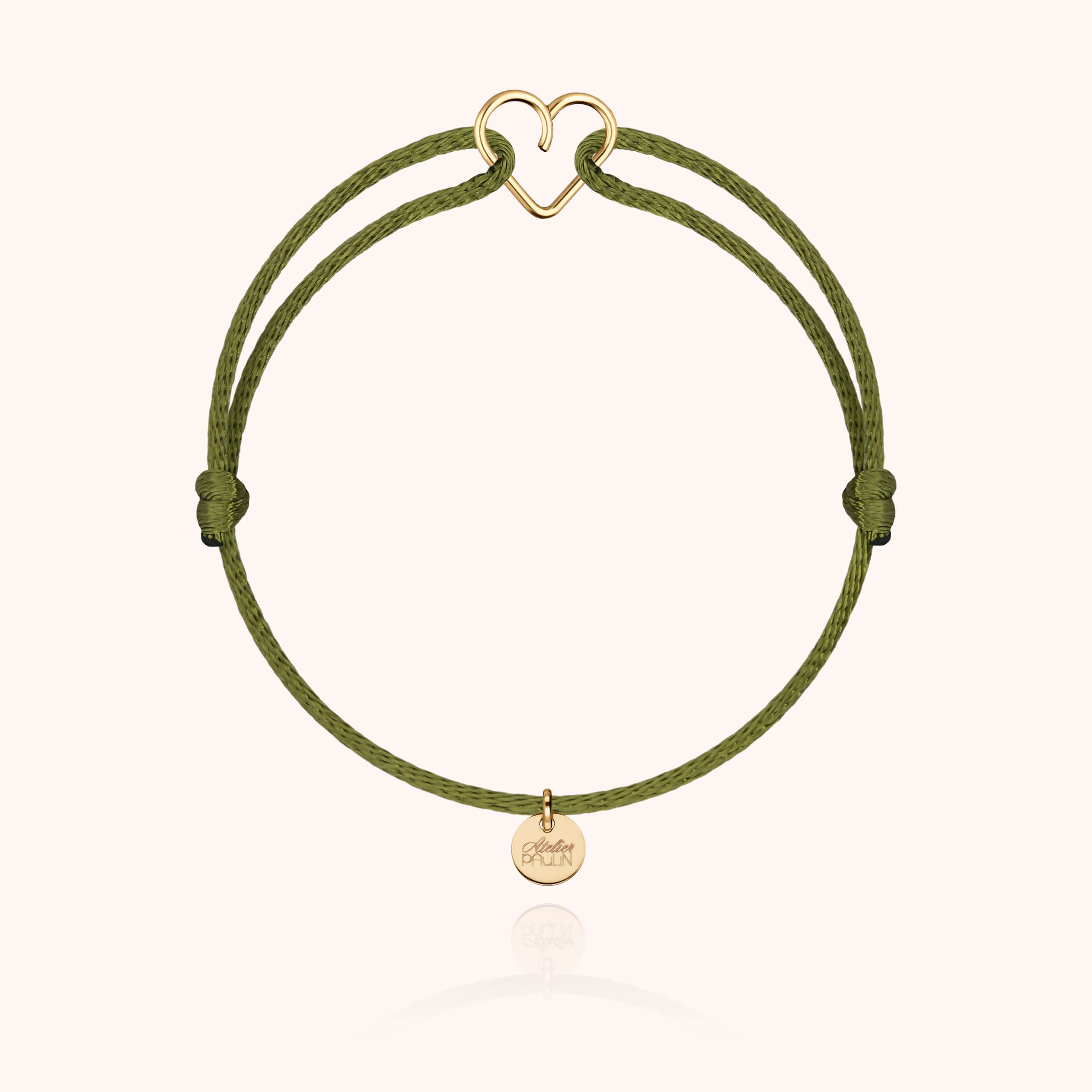 Bracelet Cordon Mini Coeur en or jaune 18K — qualité artisanale garantie