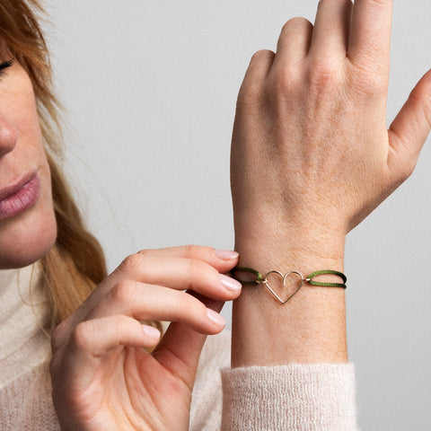 alternate image of Heart Cord Bracelet - 14k yellow gold filled