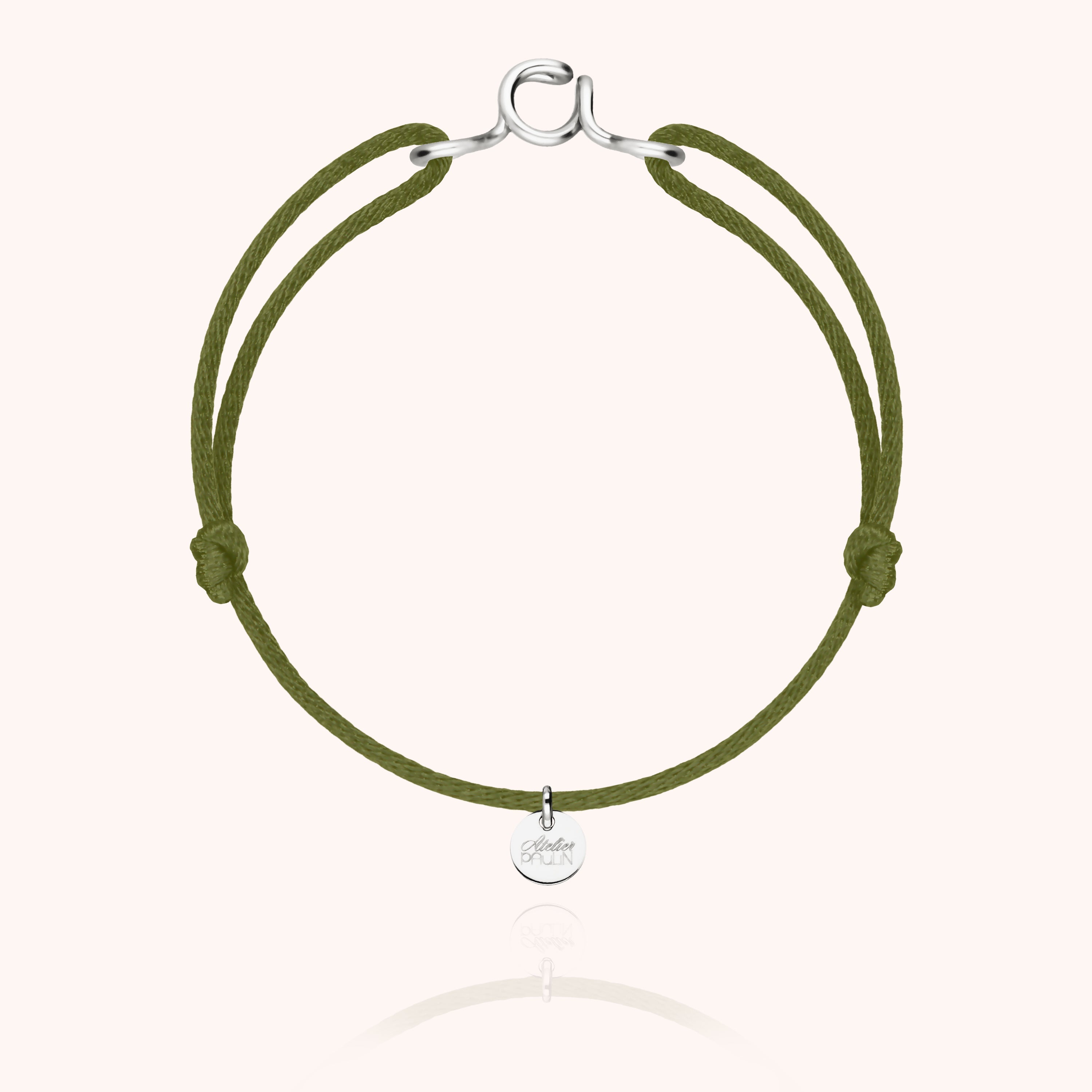 Bracelet Cordon Original Initiale en argent sterling 925 — façonné à la main à Paris