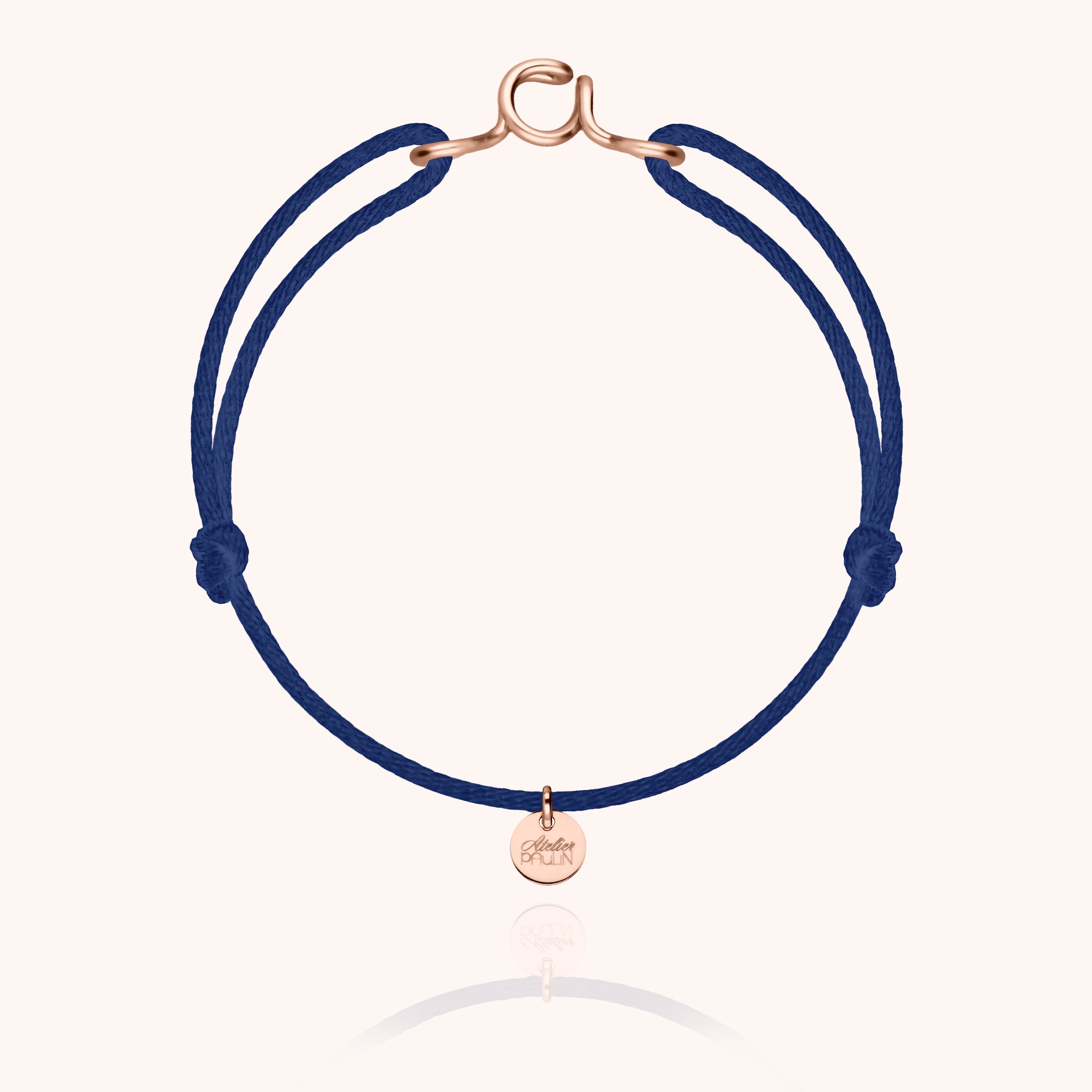 Bracelet Cordon Original Initiale en or rose laminé — expédition sécurisée Paris