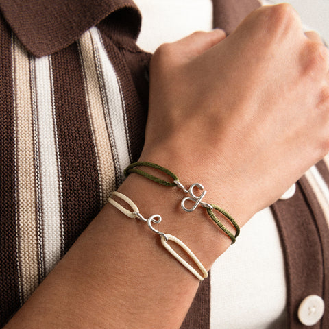 alternate image of Initial Original Cord Bracelet - silver