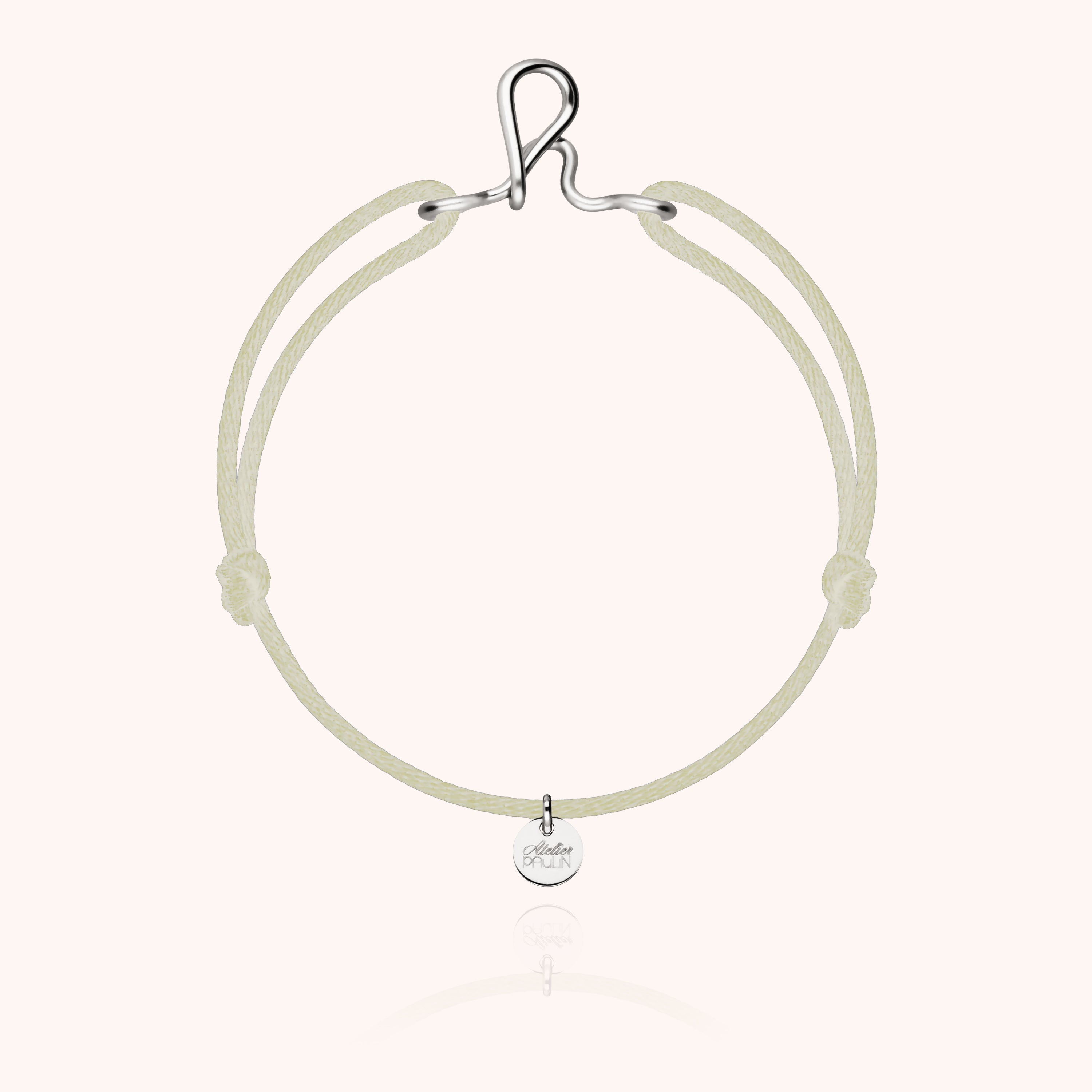 Bracelet Cordon Original Initiale en argent sterling 925 — bracelet personnalisable Atelier Paulin