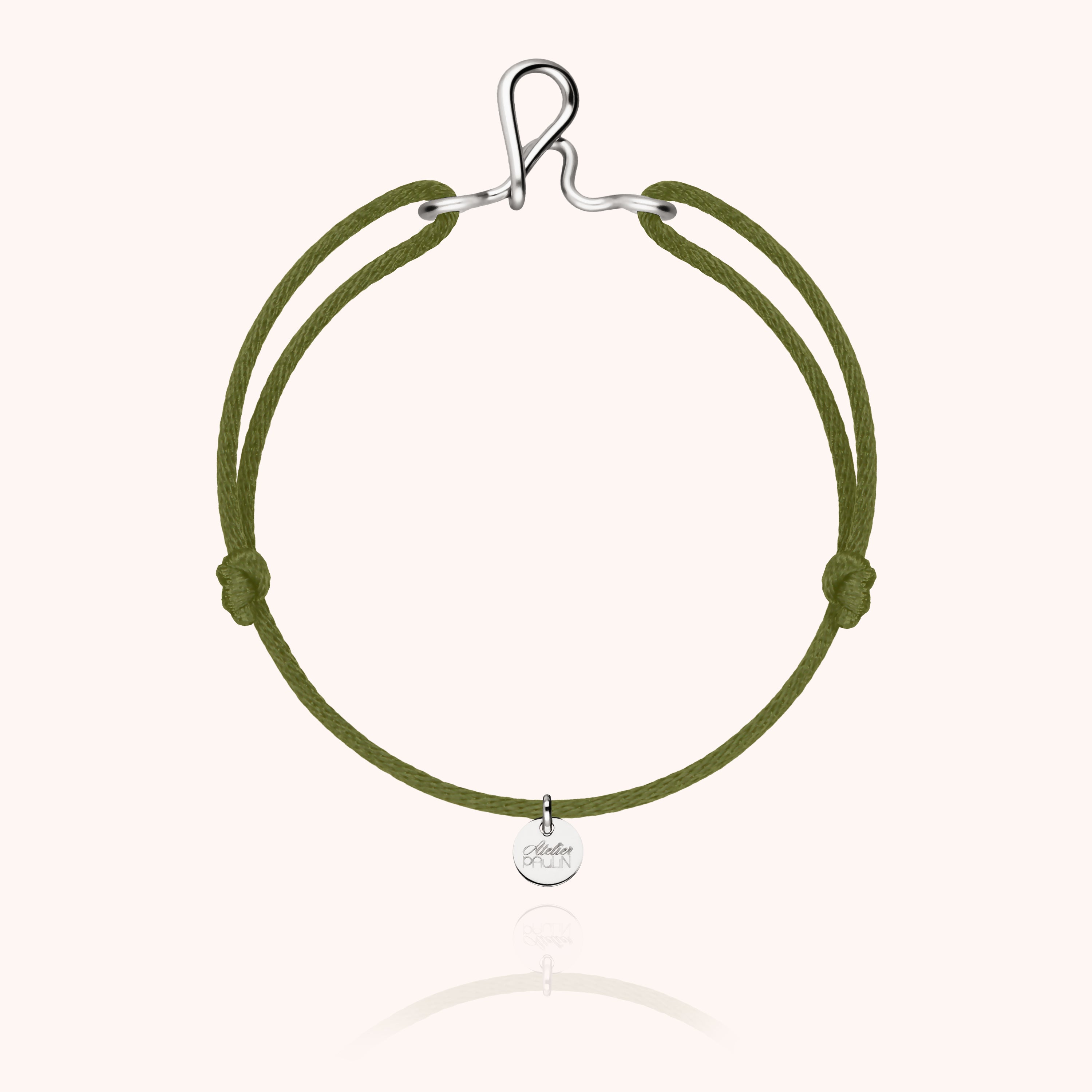 Bracelet cordon minimaliste masculin argent 925 cadeau masculin Atelier Paulin - argent sterling - femme