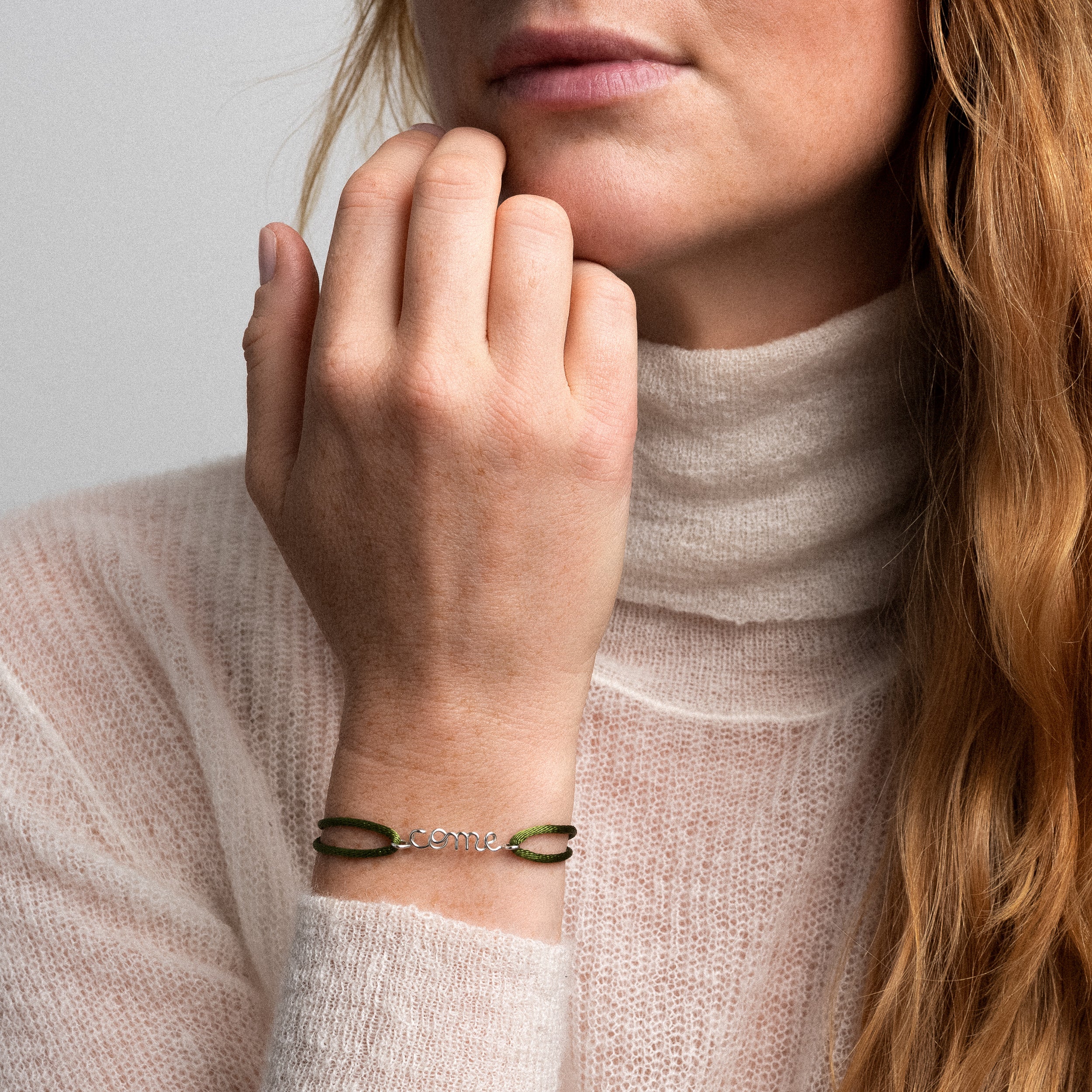 Bracelet Cordon Original Personnalisé - or blanc 750/1000