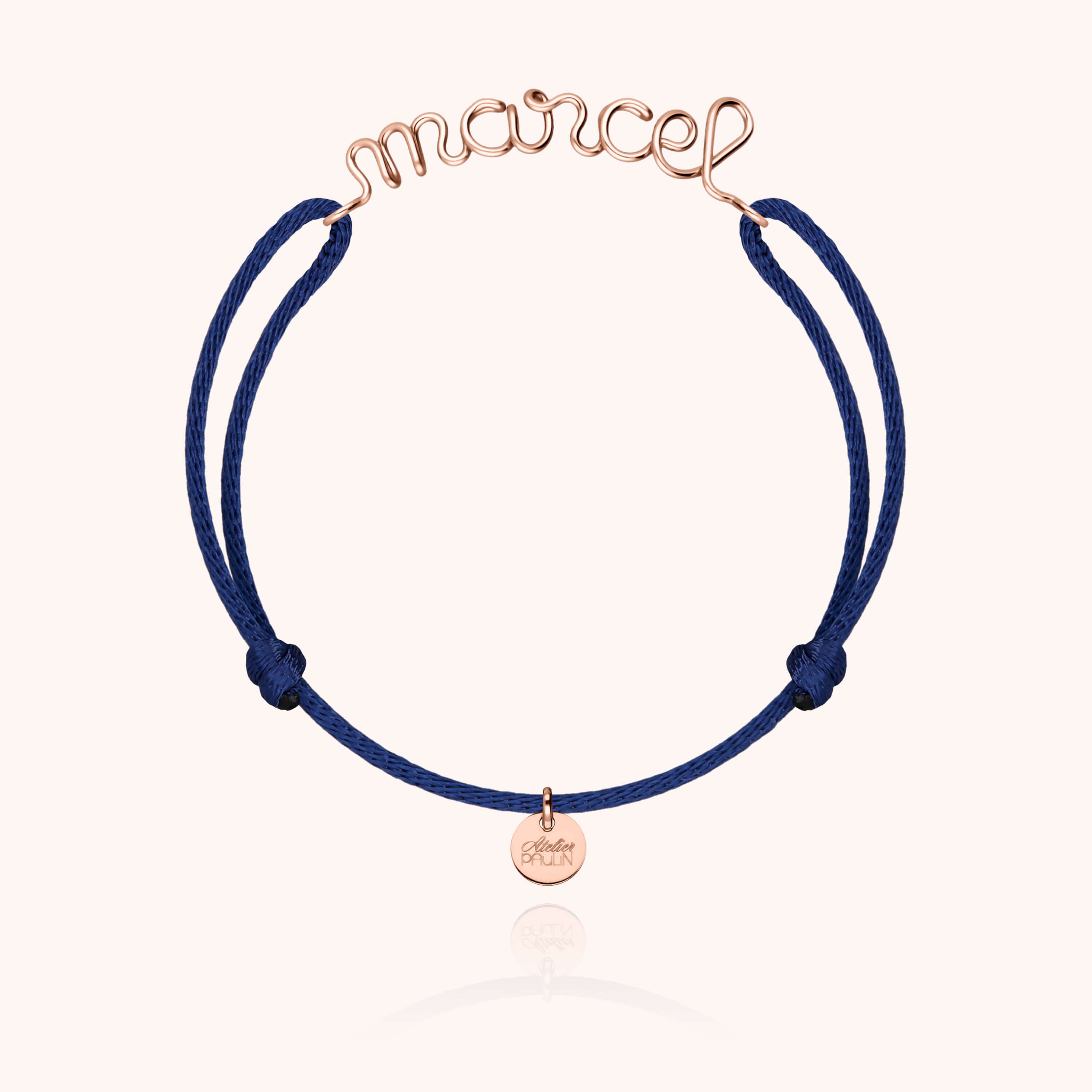 Bracelet Cordon Original Personnalisé - or rose 750/1000