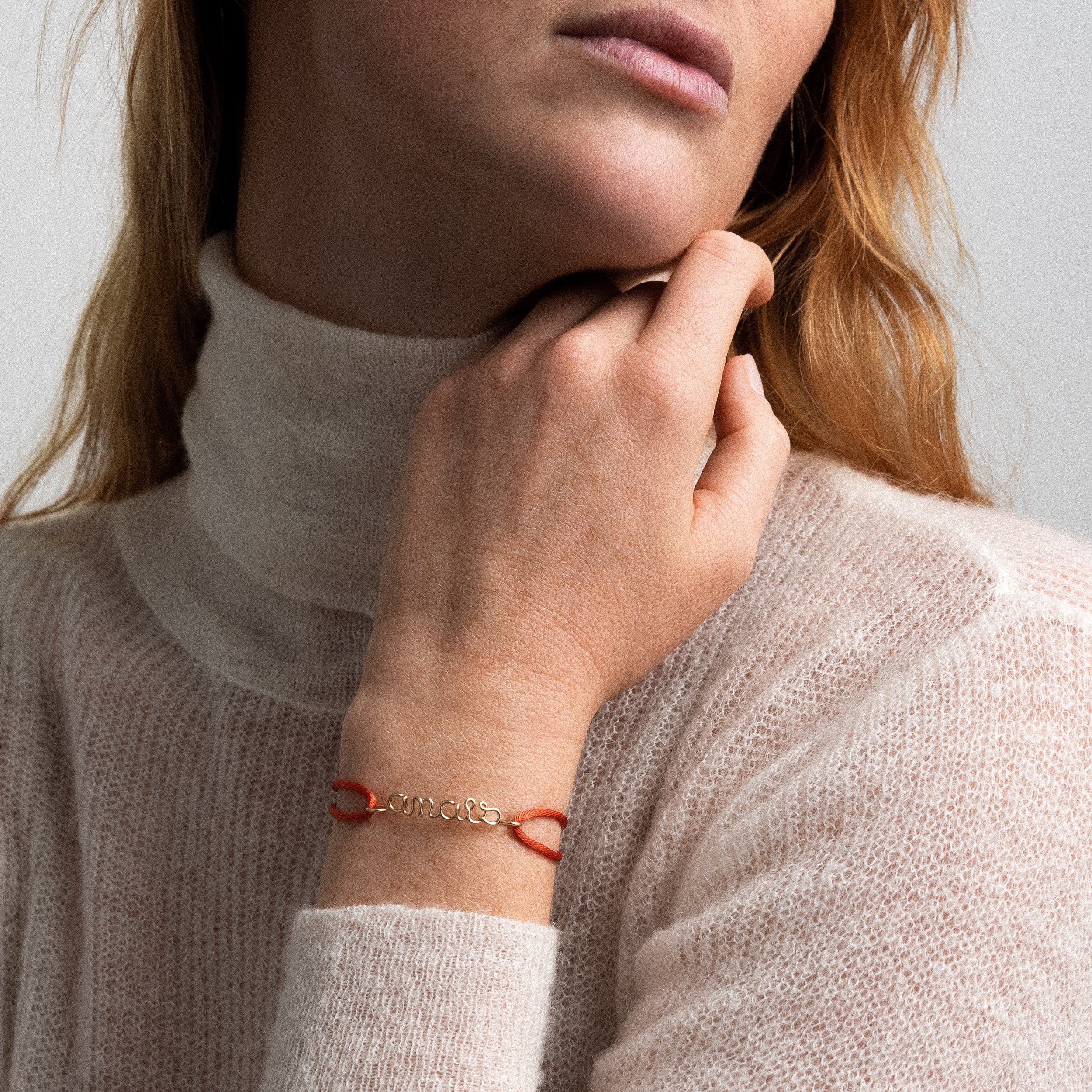 Bracelet Cordon Original Personnalisé - or jaune laminé