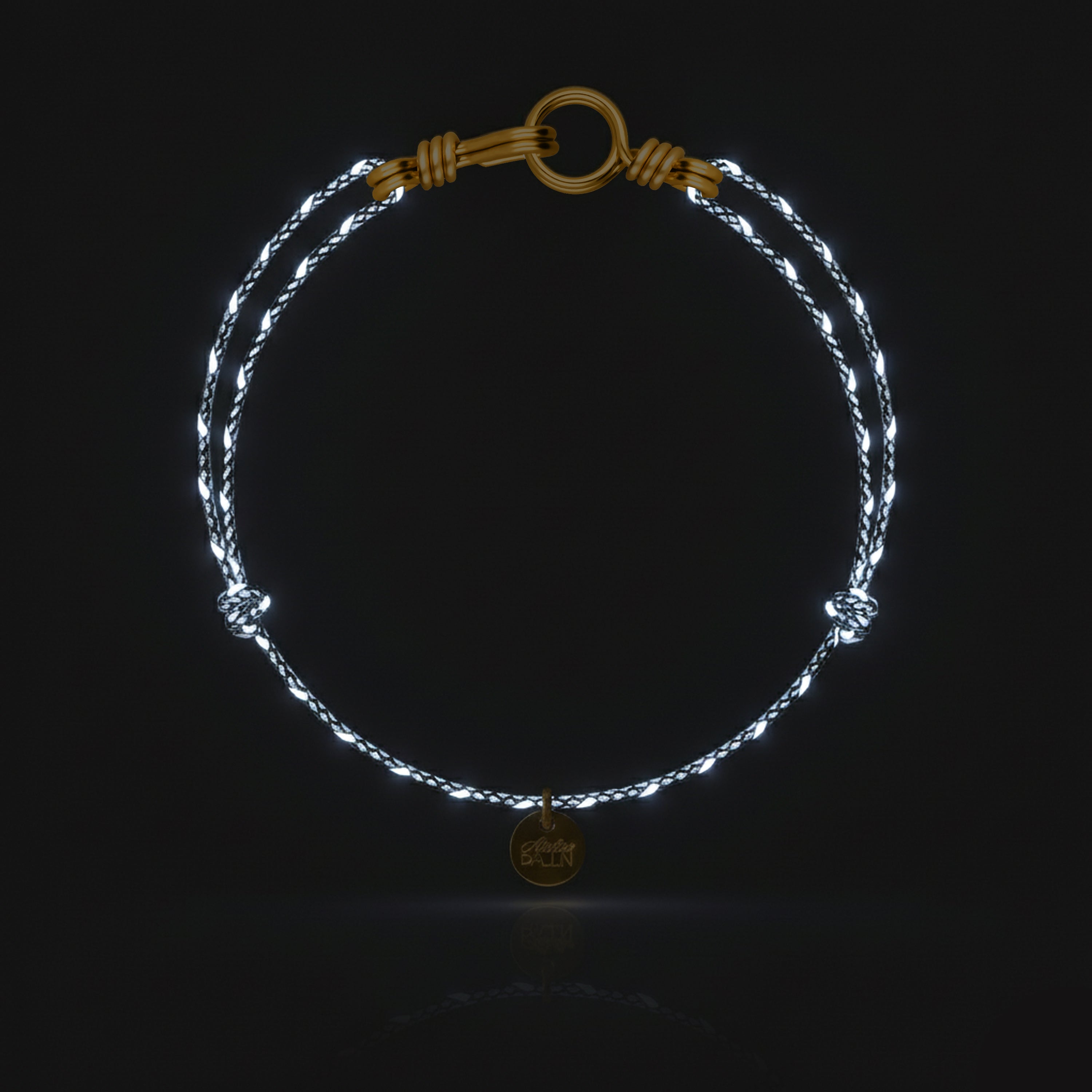 Attache moi Reflective Cord Bracelet - 14k yellow gold filled