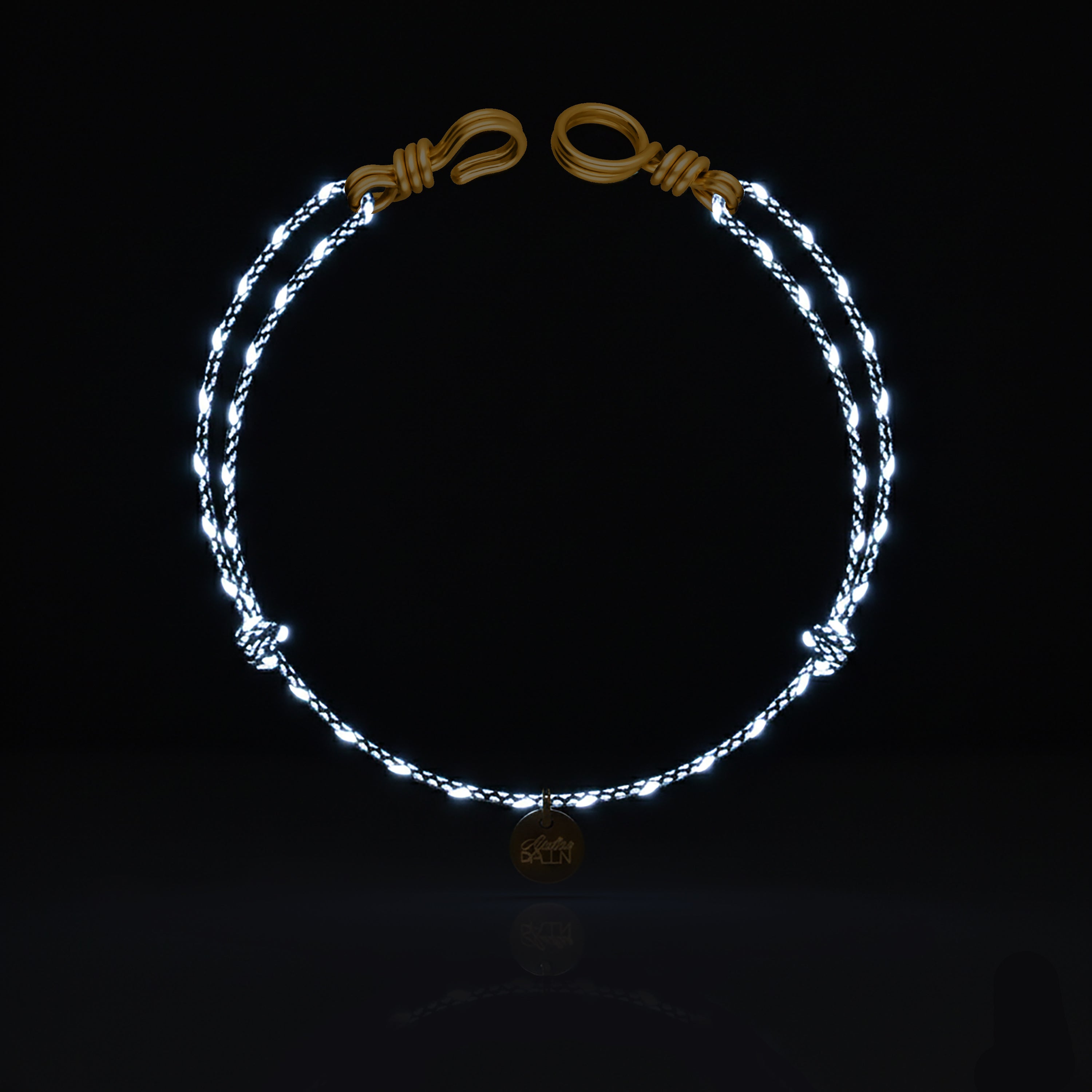 Attache moi Reflective Cord Bracelet - 14k yellow gold filled