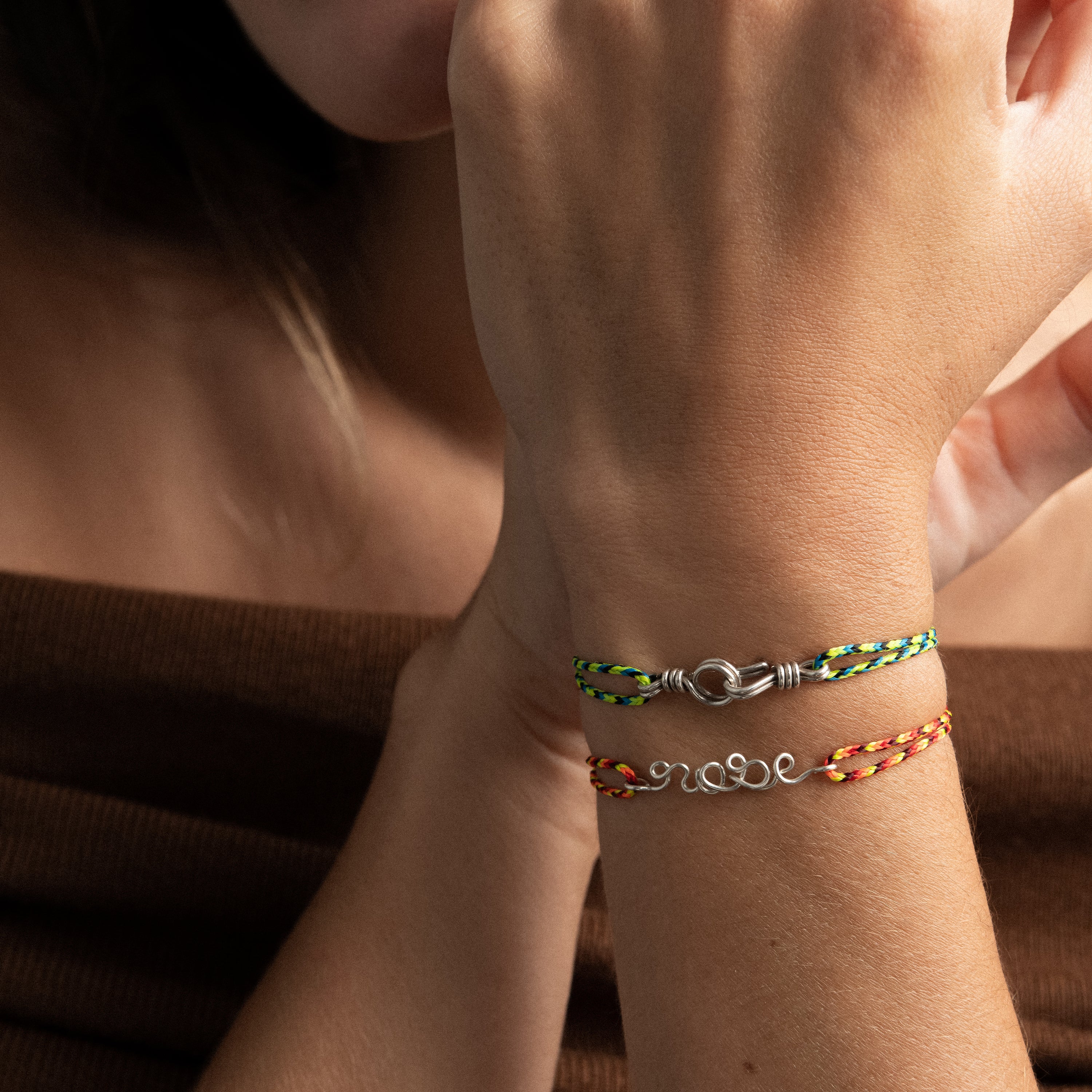 Bracelet Cordon Slim Knot Personnalisé - argent