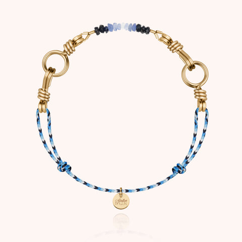 14k yellow gold filled - blue sapphire