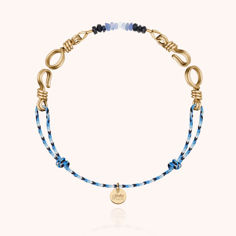 alternate image of Attache moi Slim Knot Cord Bracelet - blue sapphire