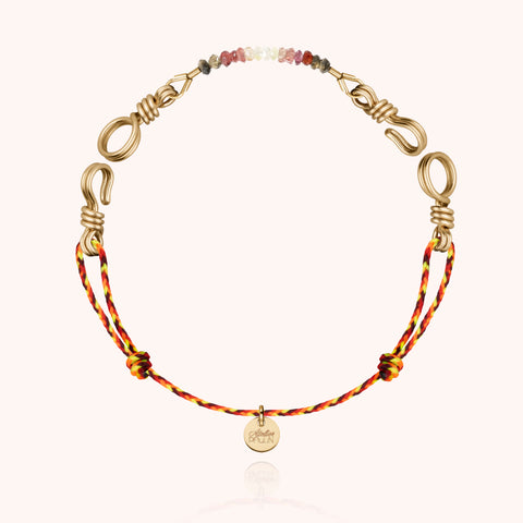 alternate image of Attache moi Slim Knot Cord Bracelet - fauve sapphire