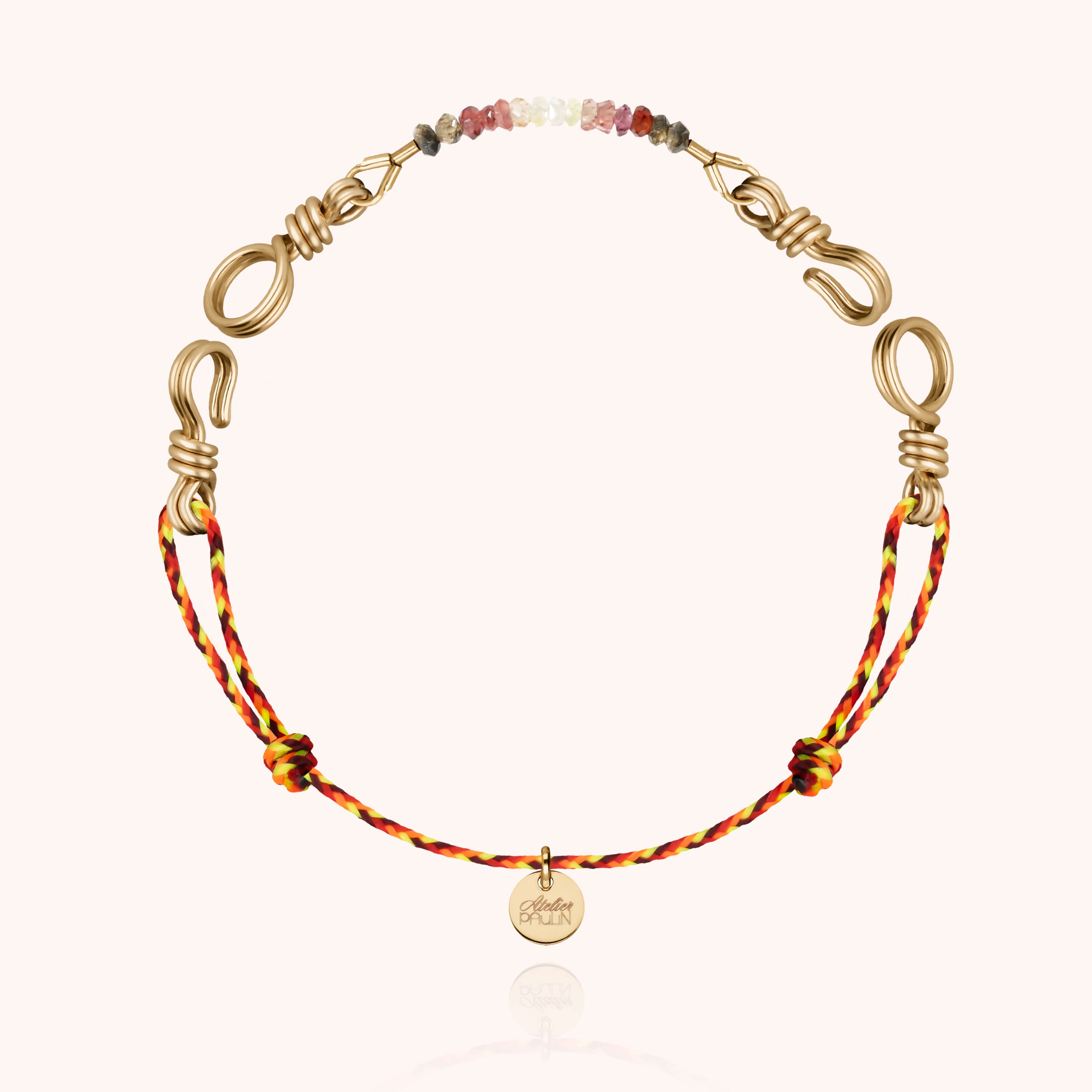 Bracelet cordon lettre personnalisée gold filled 14k bijou élégant homme Paris - or jaune laminé