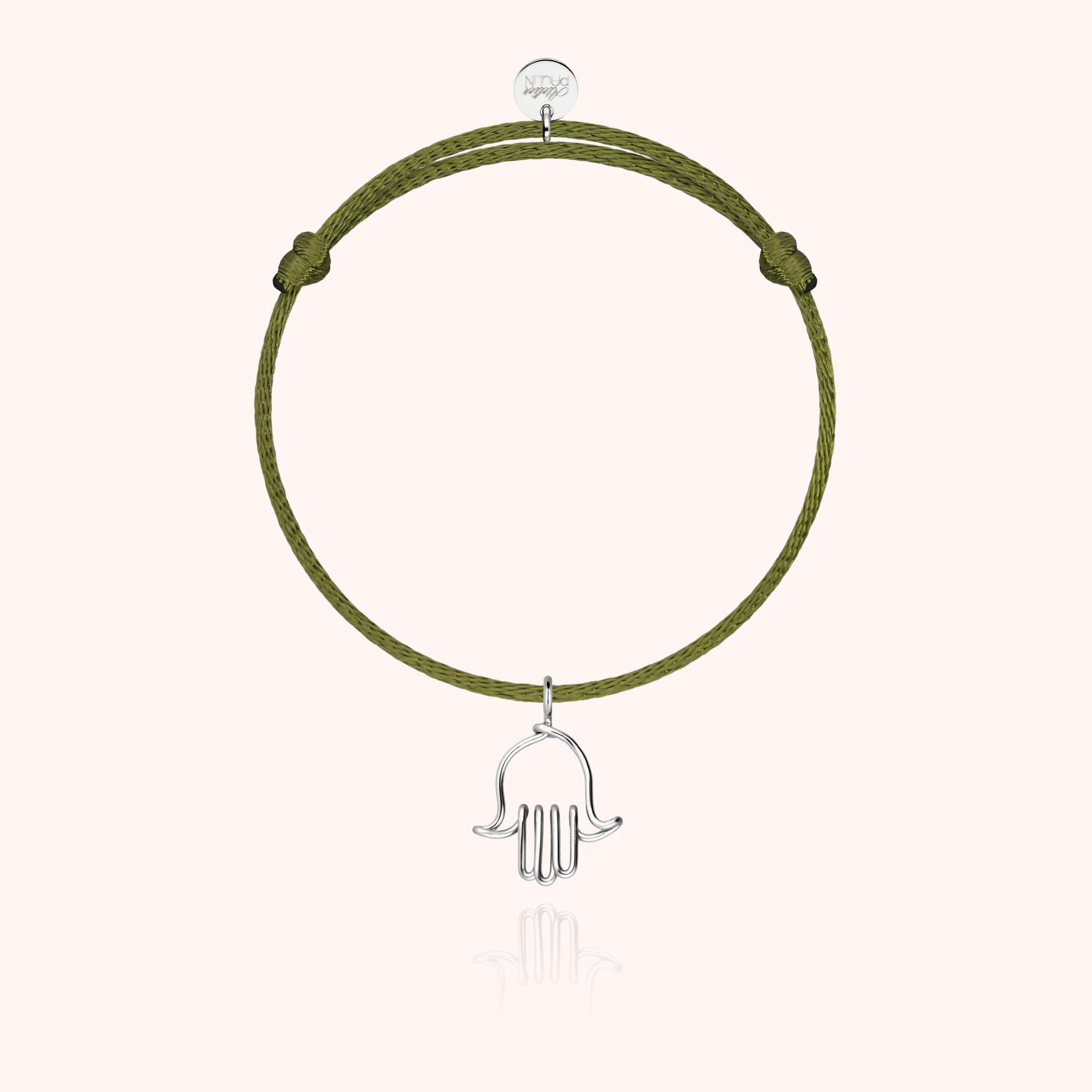 Bracelet Cordon Charms Symbolic Main de Fatma - argent