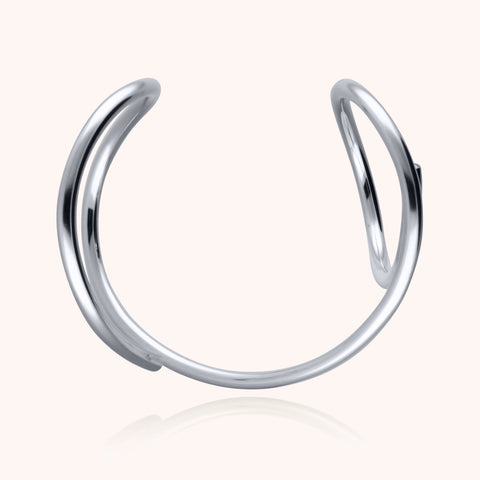 alternate image of O Outline Cuff Bracelet - silver