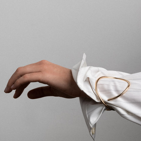 alternate image of O Outline Cuff Bracelet - 14k yellow gold filled