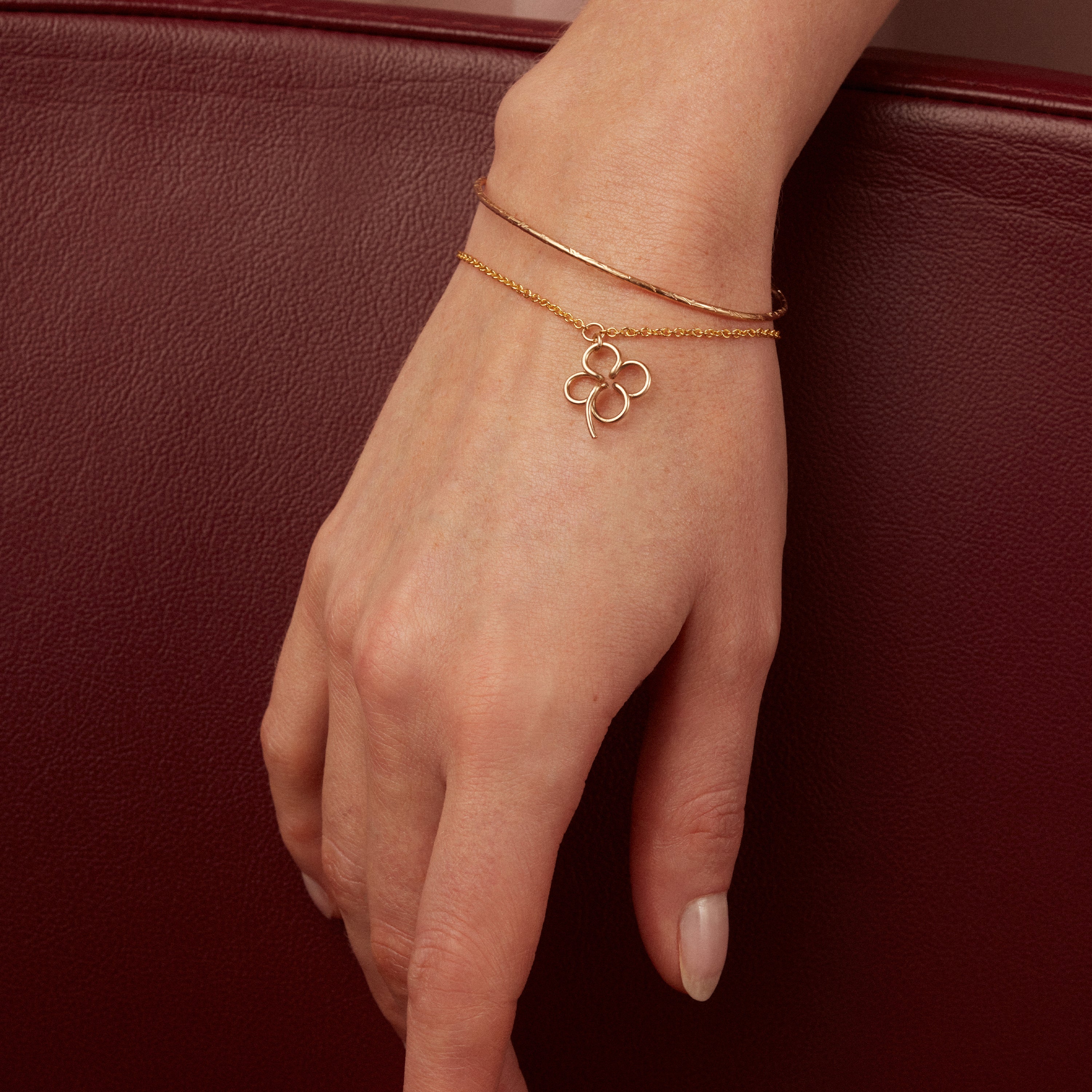 Bracelet O Martelé - or jaune laminé