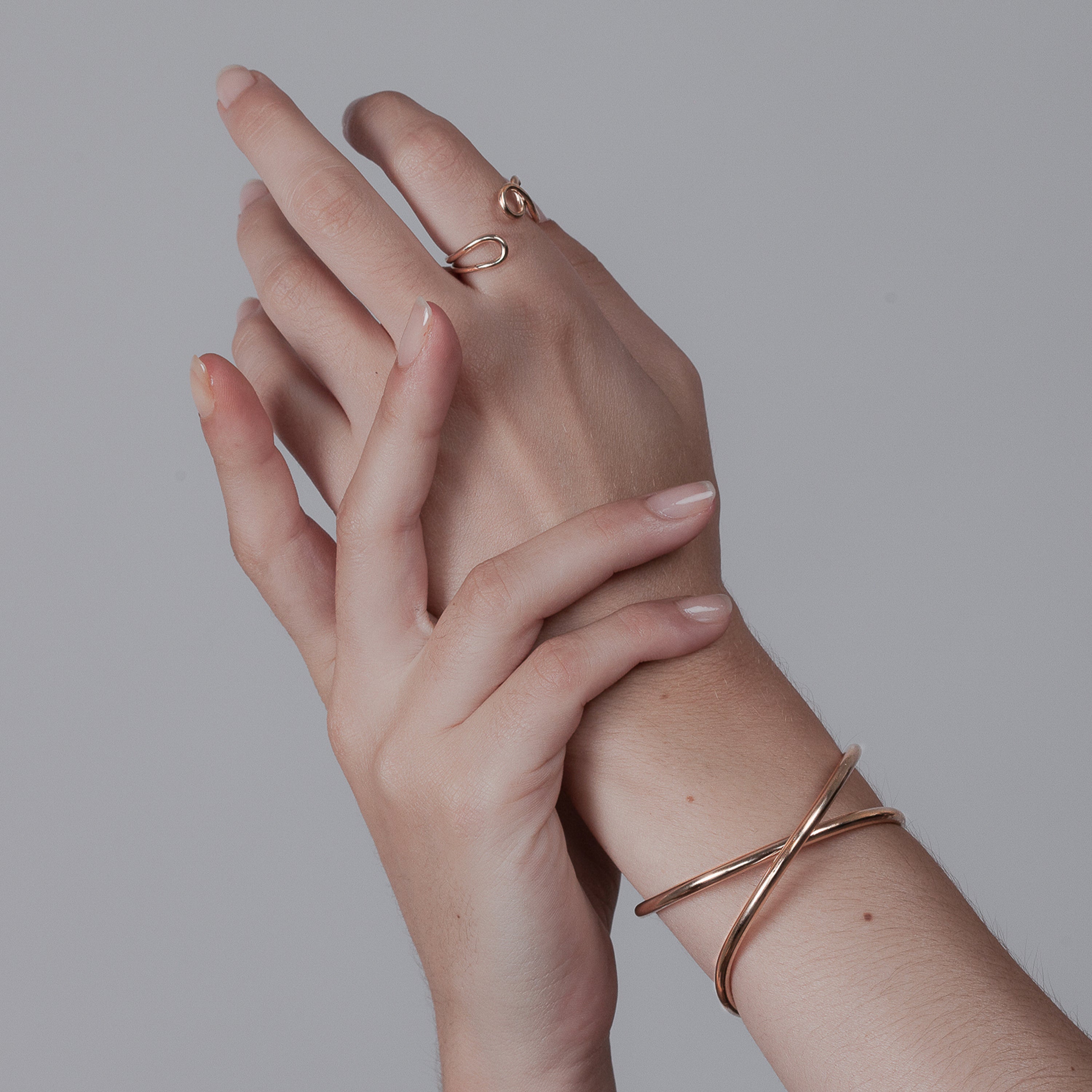 L Outline Cuff Bracelet - 14k yellow gold filled