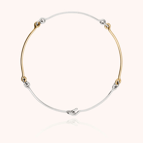 14k yellow gold filled and silver