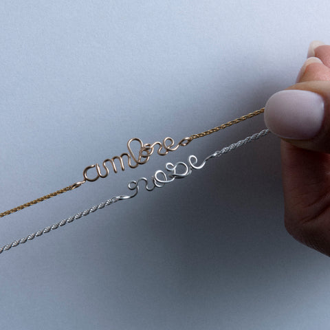 alternate image of Richelieu Personalized Rope Chain Bracelet - silver