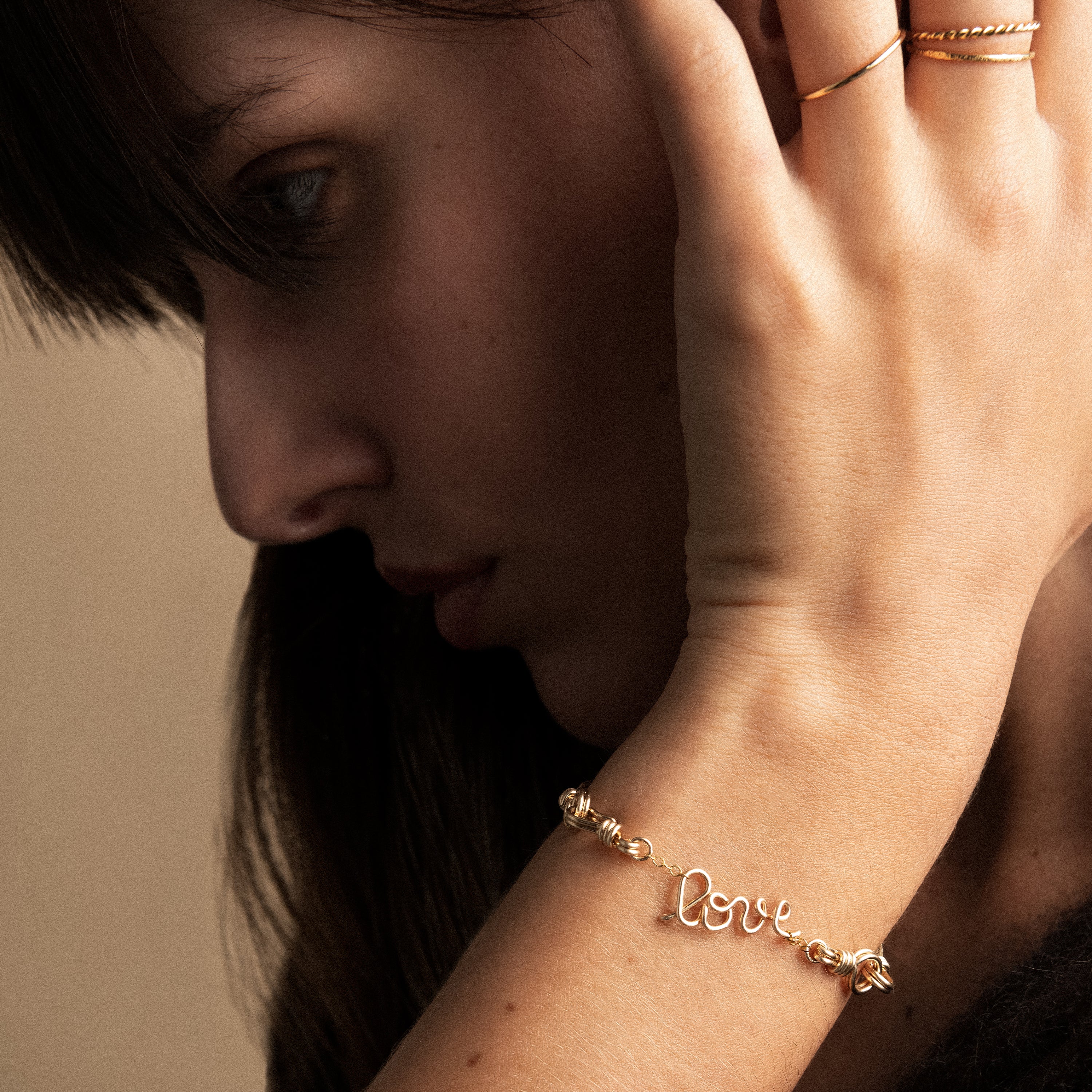 Attache moi Personalized Cord Bracelet - 14k yellow gold filled