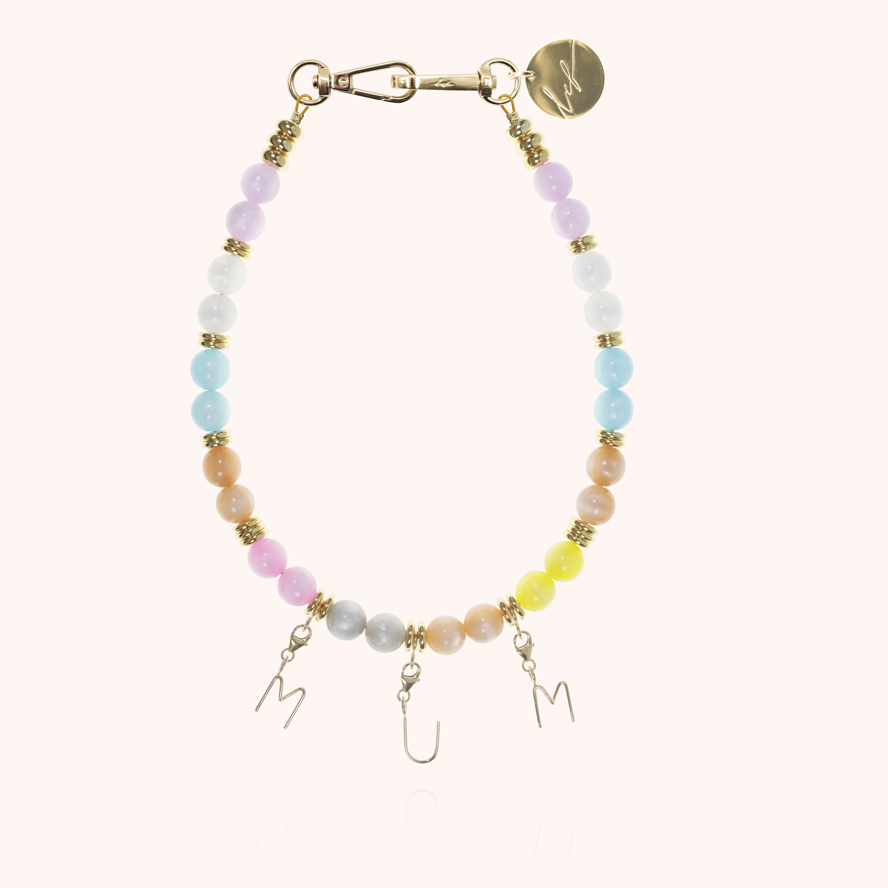 Chaîne Rainbow Mum - Atelier Paulin X La Coque Française lettre personnalisée Atelier Paulin