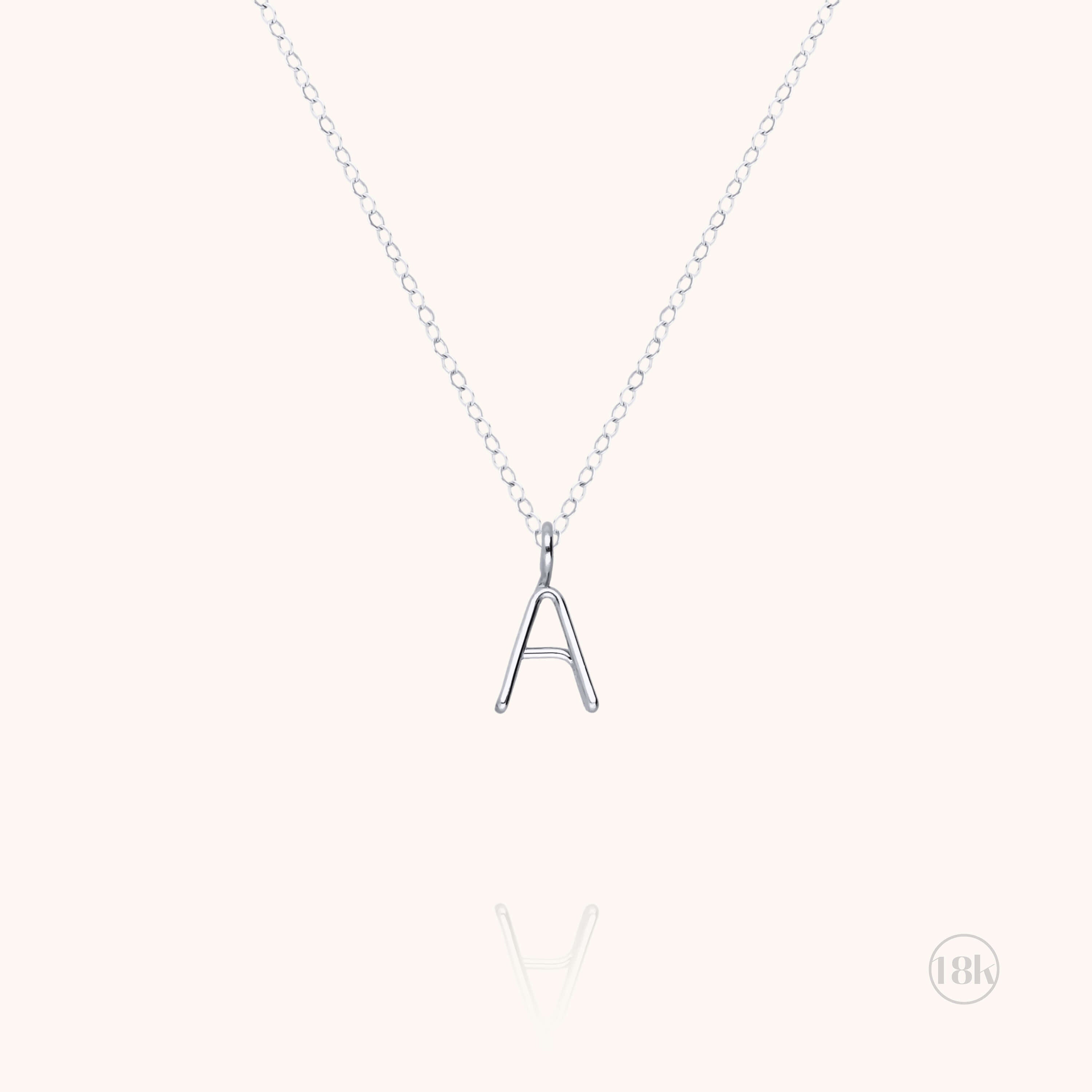 Initial Capital Necklace - white gold 750/1000
