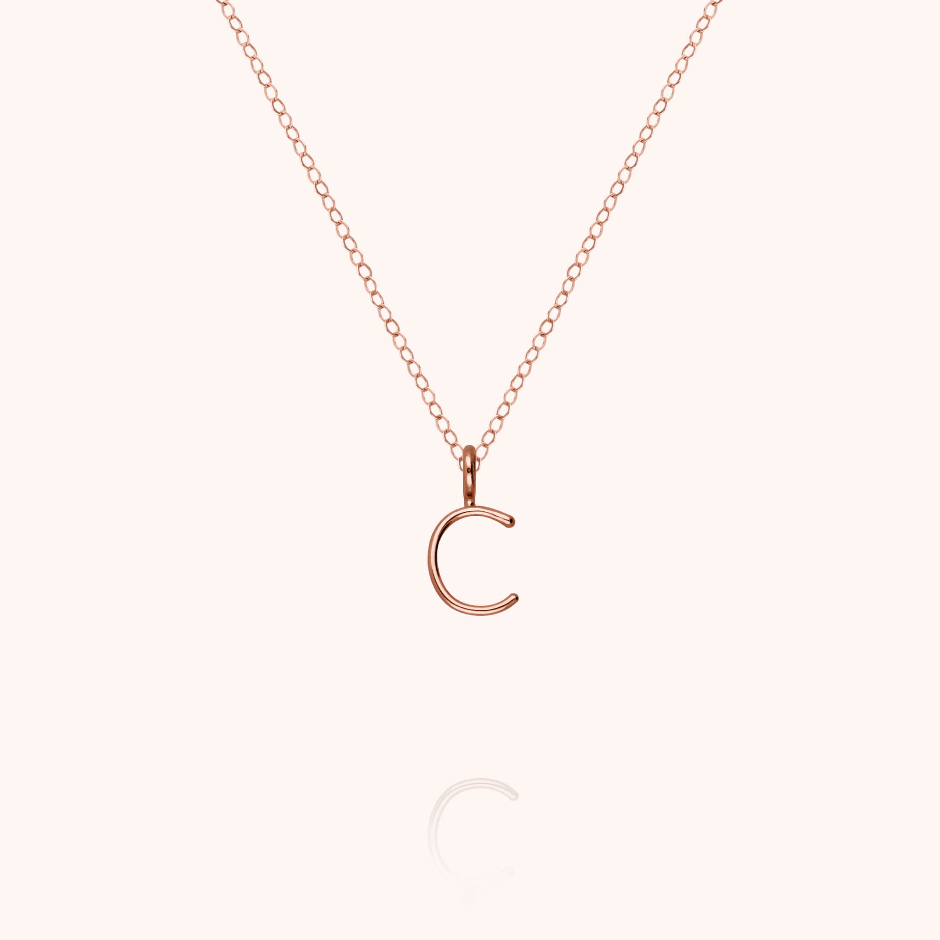 Collier Capital Initiale - or rose 750/1000
