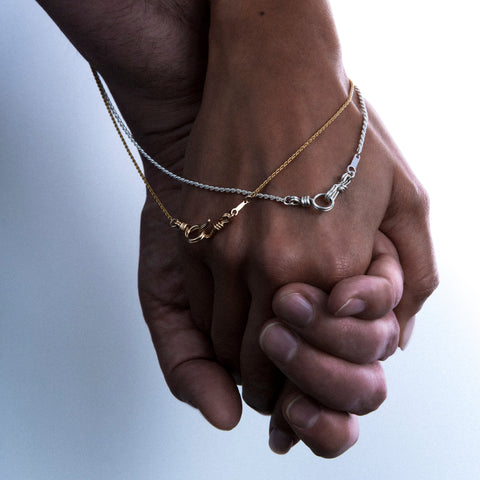 alternate image of Attache moi Rope Chain Necklace - silver