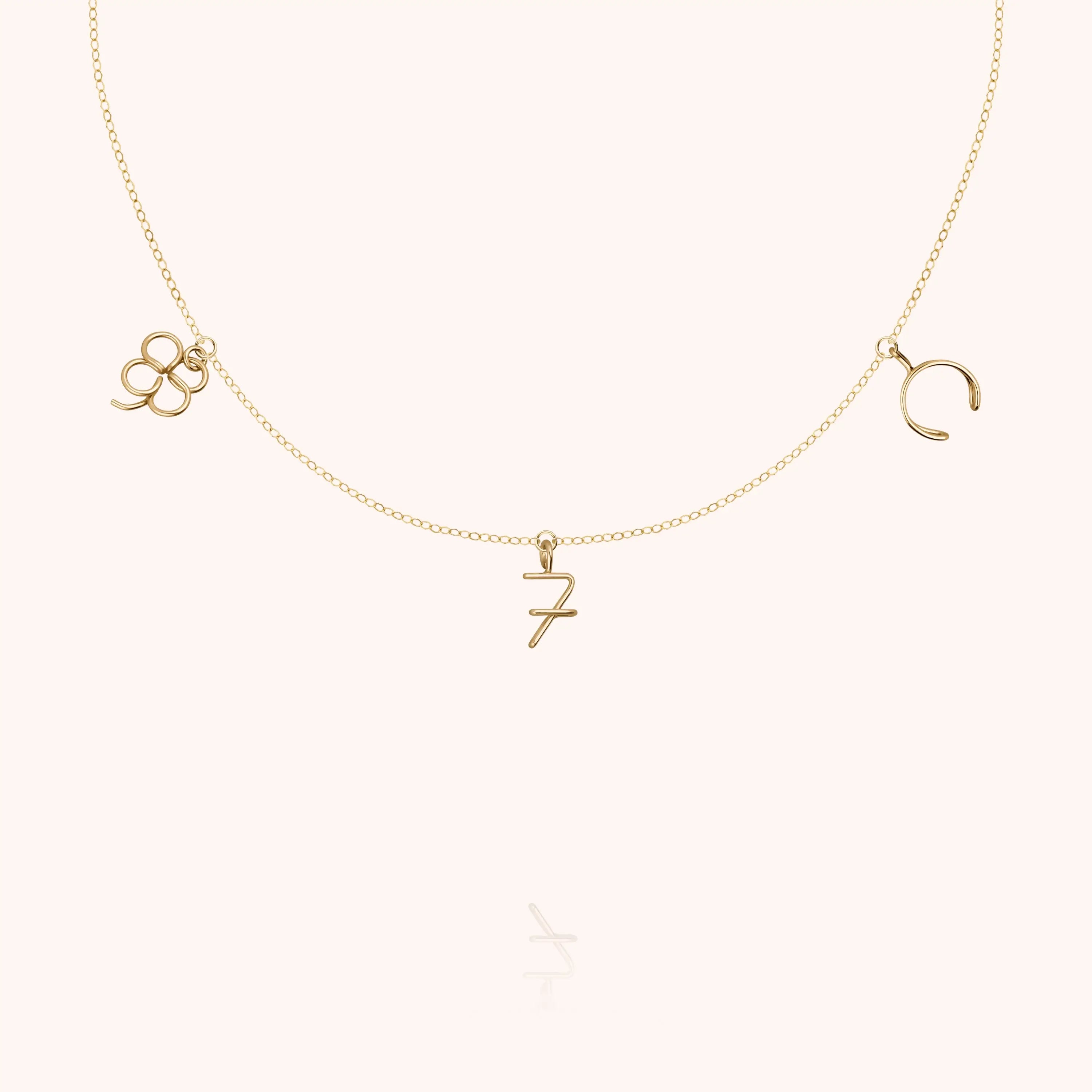 Collier Charms Wish Me Luck initiale Atelier Paulin