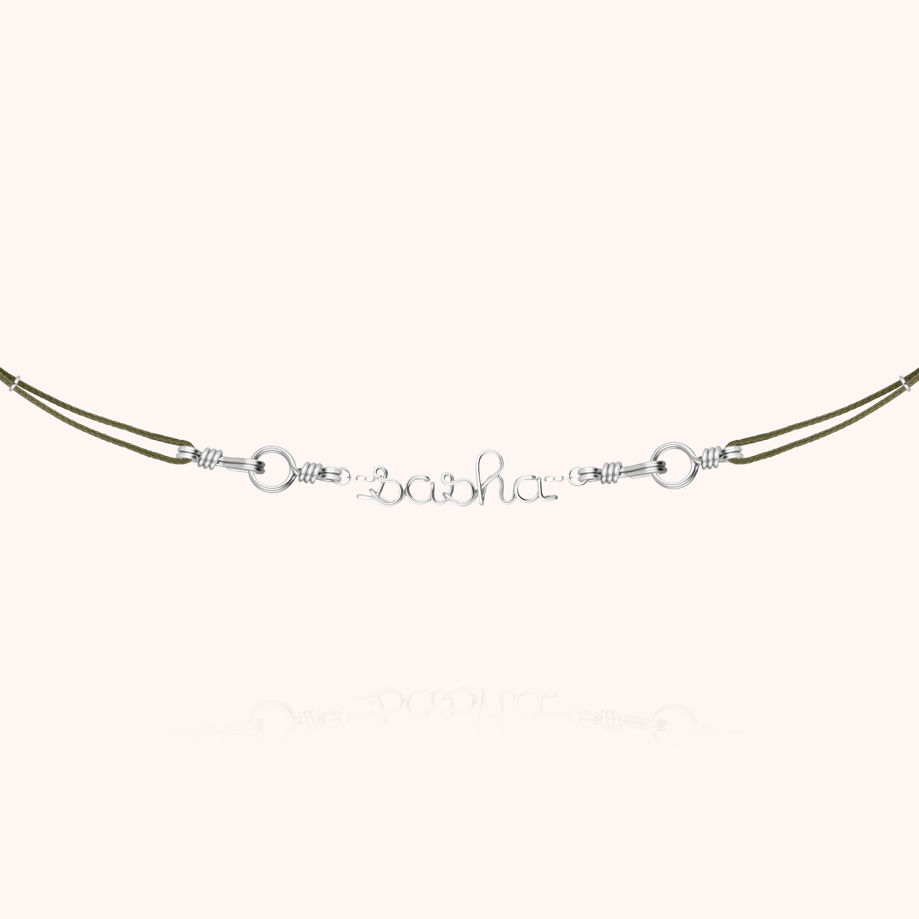 Collier Cordon Attache moi Personnalisé - argent