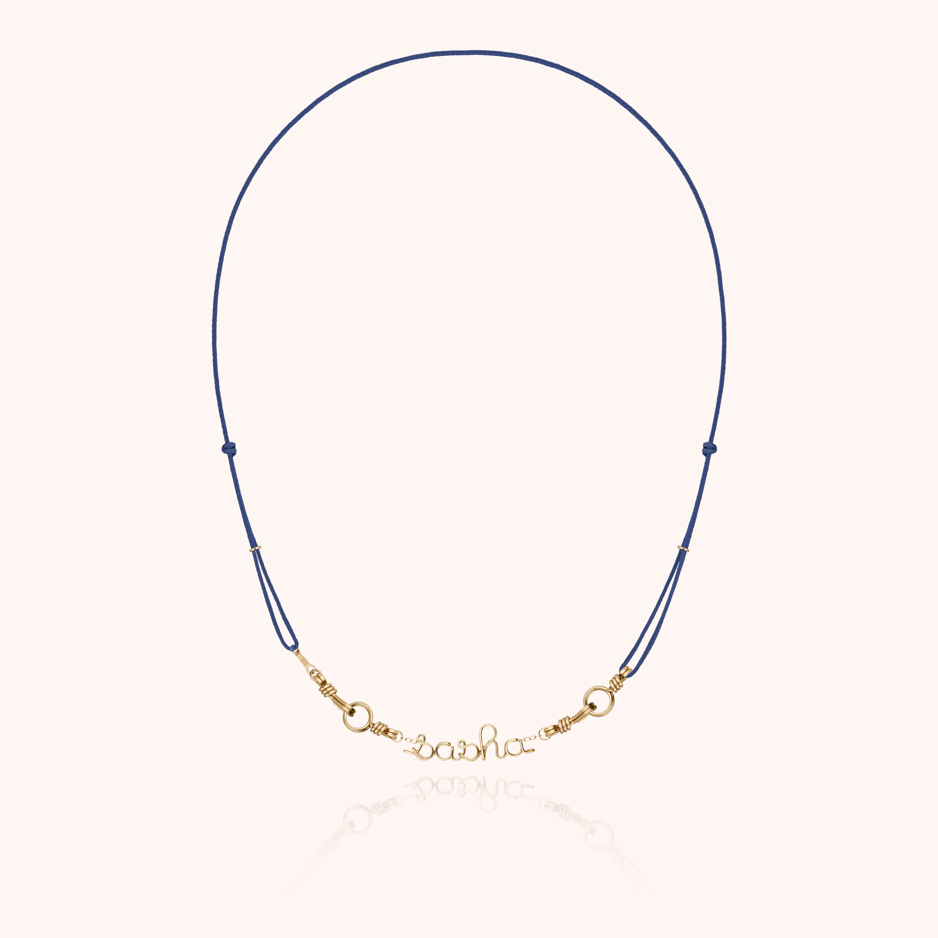 Attache moi Personalized Cord Necklace - 14k yellow gold filled