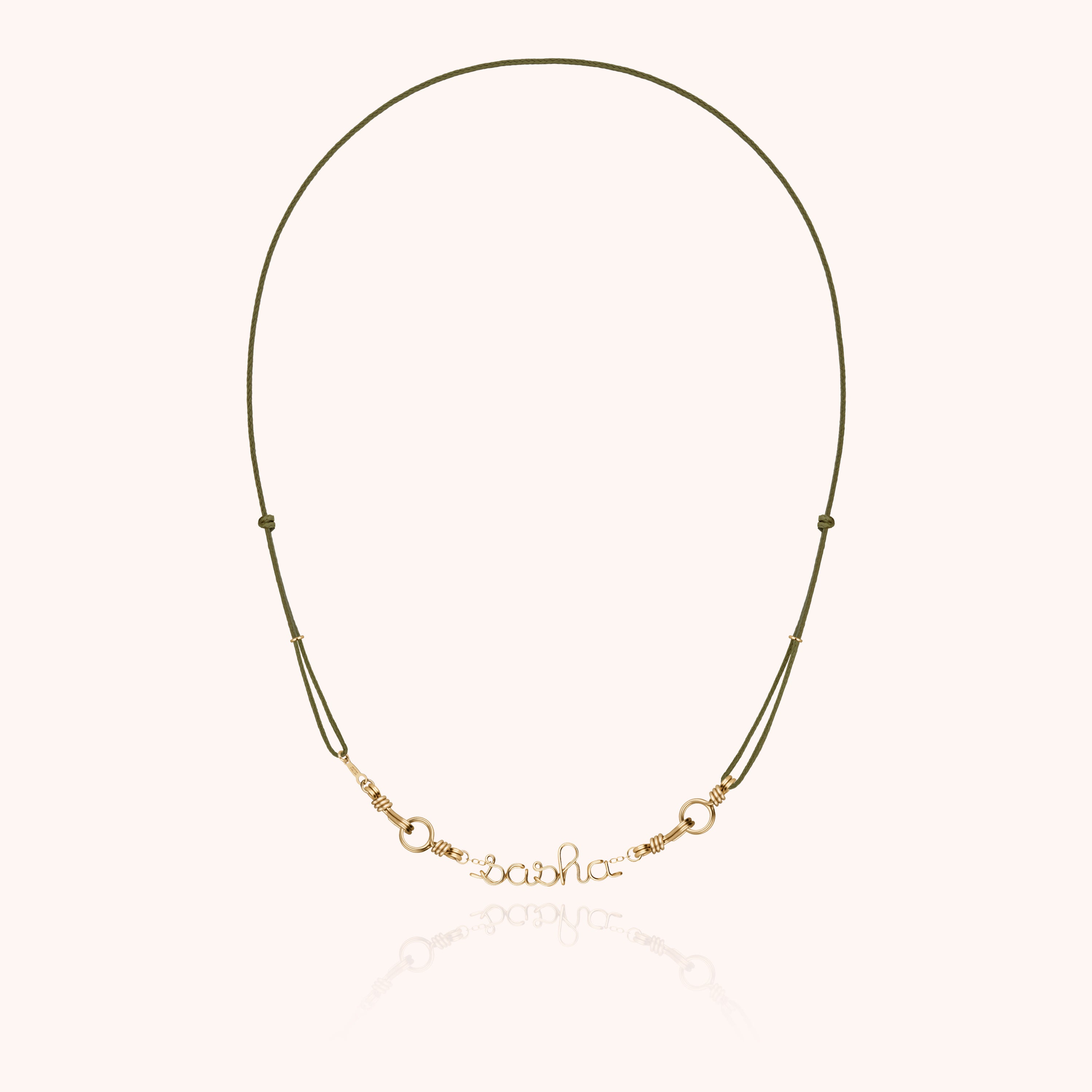 Attache moi Personalized Cord Necklace - 14k yellow gold filled