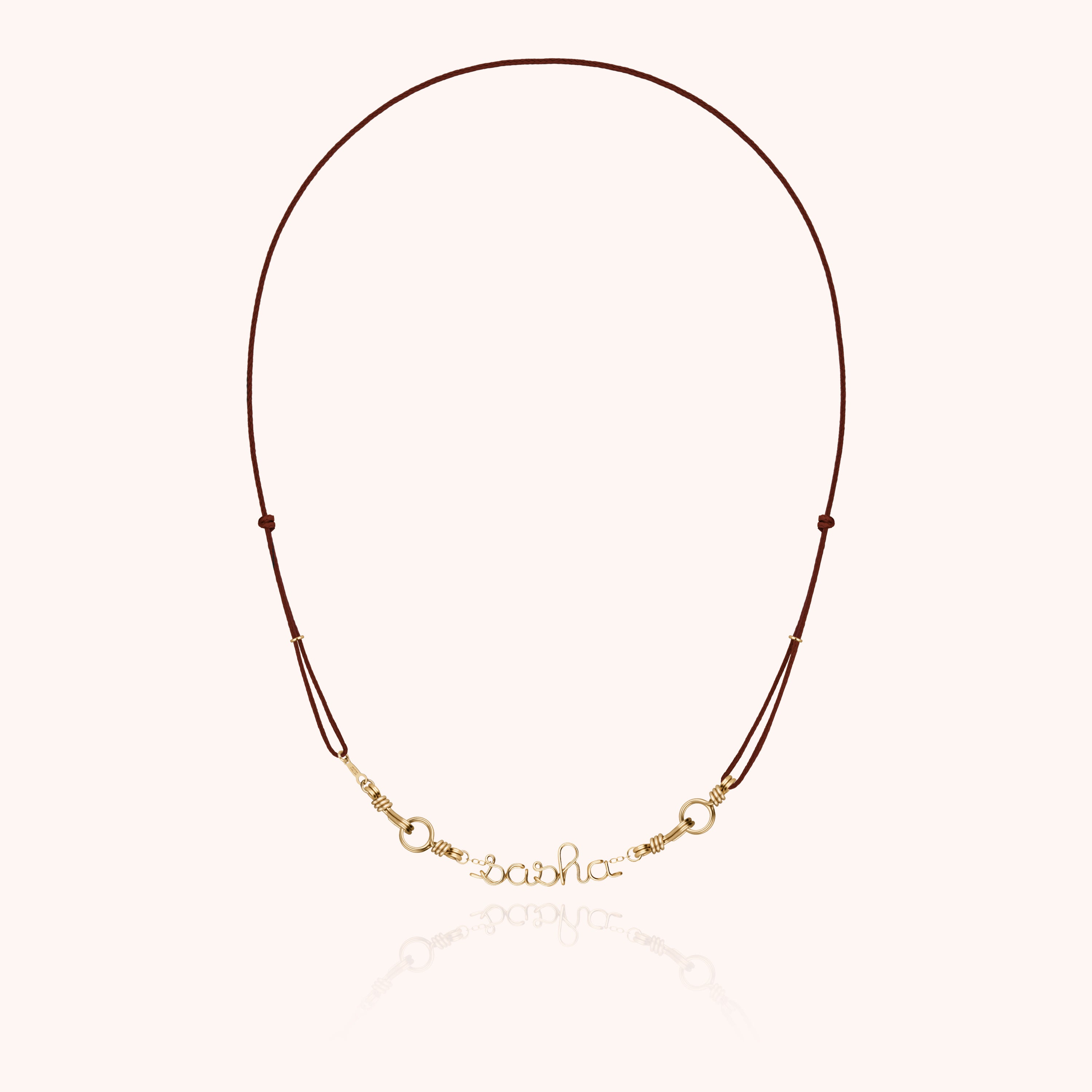 Attache moi Personalized Cord Necklace - 14k yellow gold filled