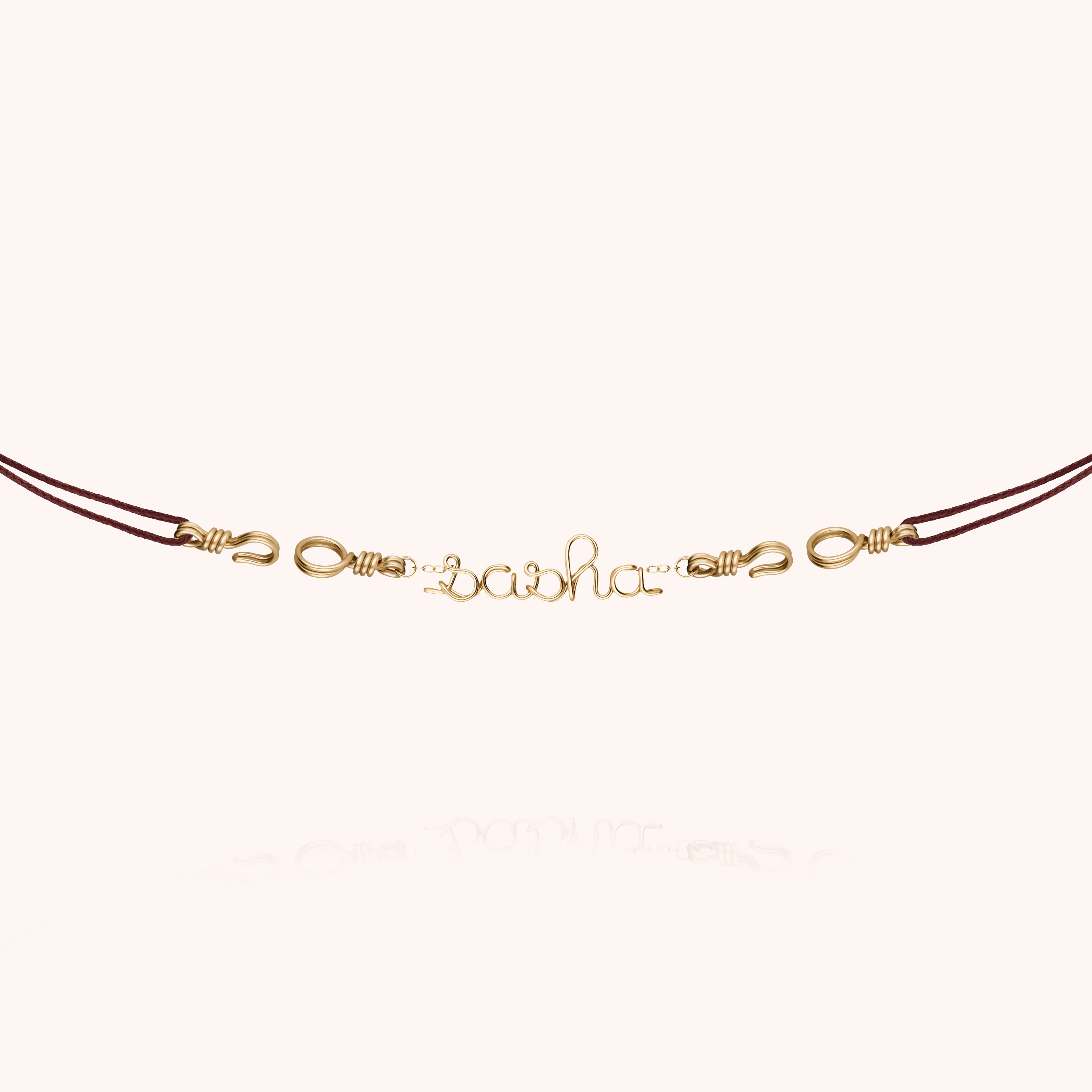 Attache moi Personalized Cord Necklace - 14k yellow gold filled