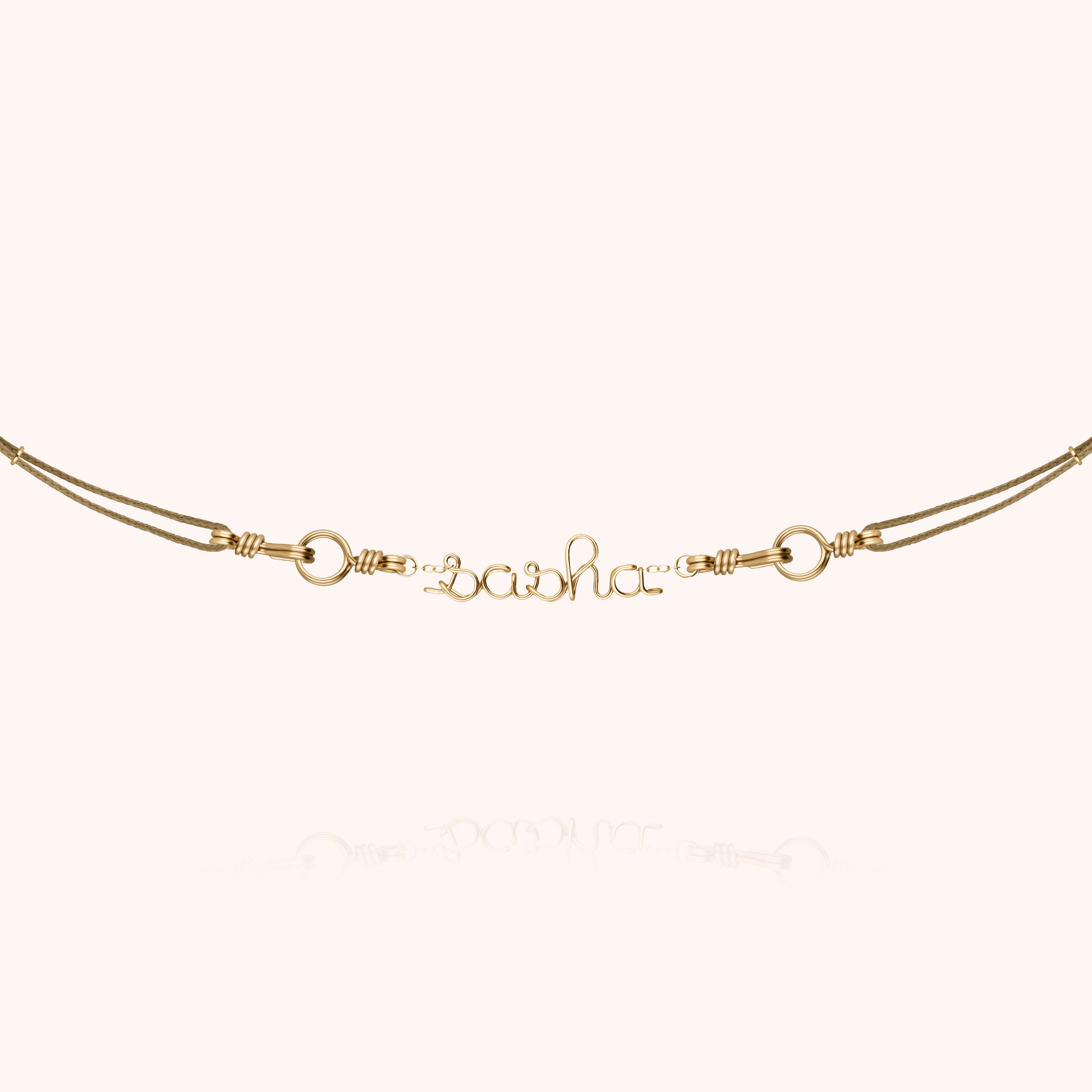 Attache moi Personalized Cord Necklace - 14k yellow gold filled