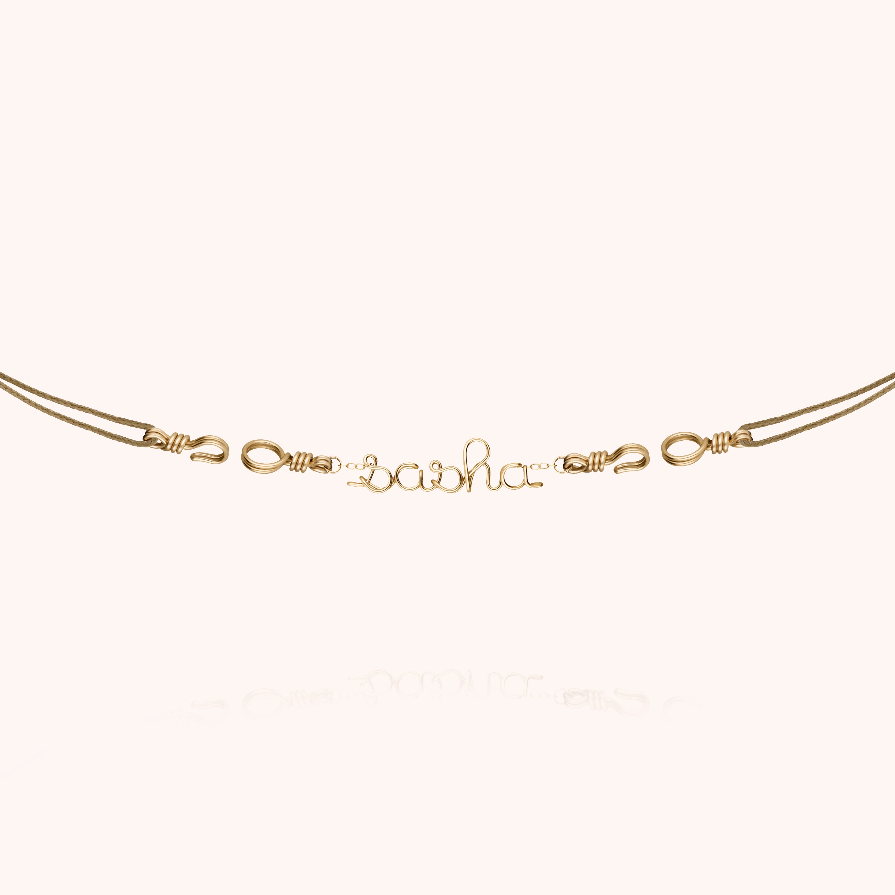 Attache moi Personalized Cord Necklace - 14k yellow gold filled