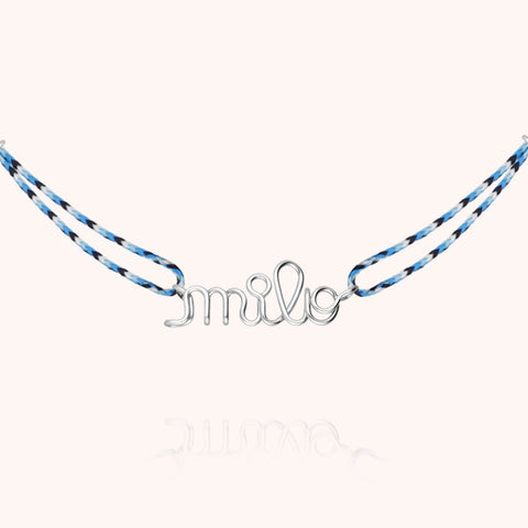 alternate image of Slim Knot Personalized Cord Necklace - 18k white gold