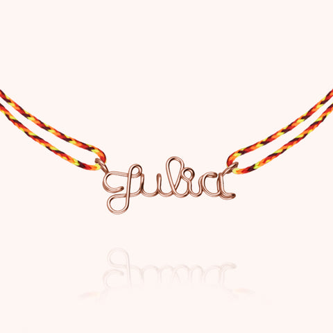 alternate image of Slim Knot Personalized Cord Necklace - 14k rose gold filled