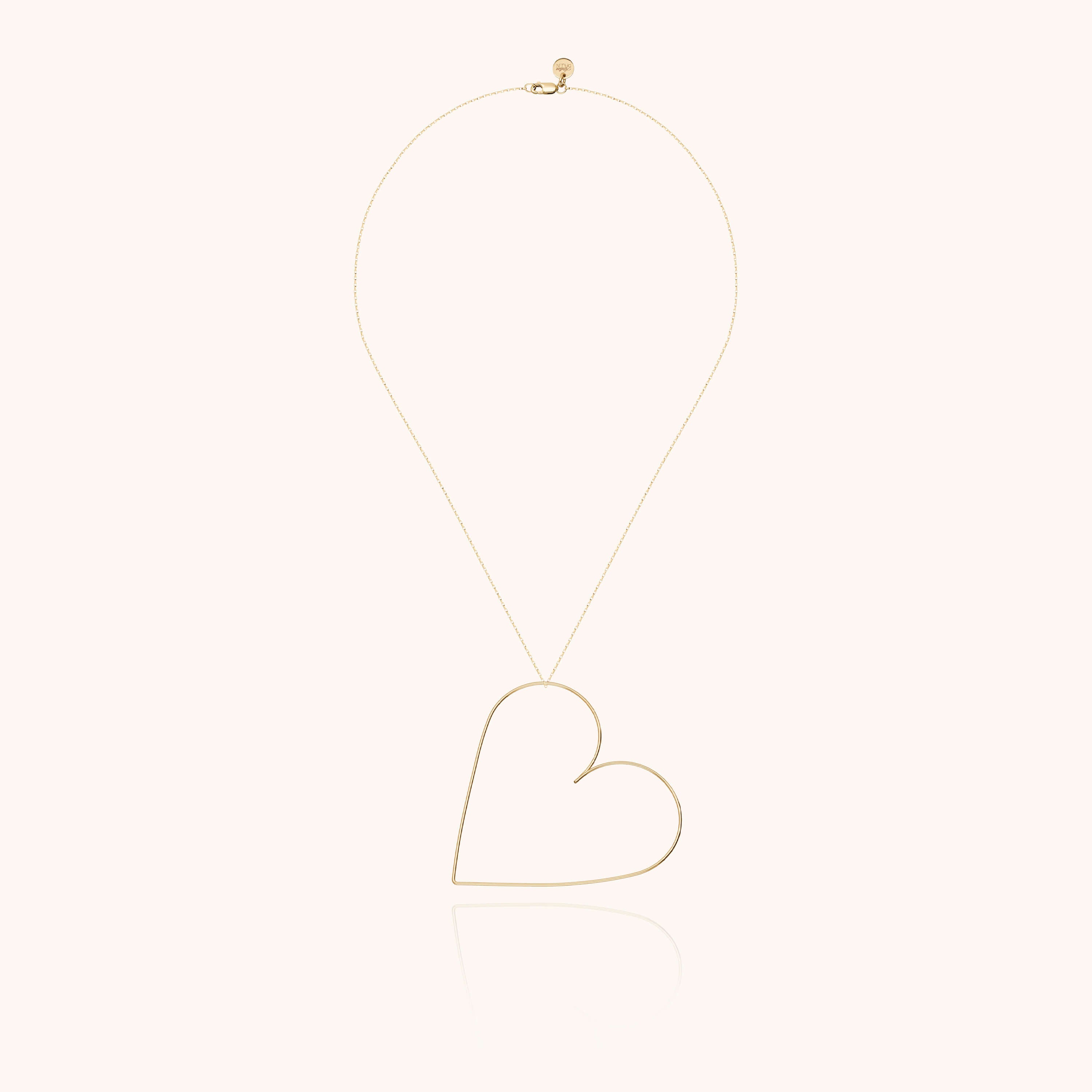 Small Heart Necklace - laminated yellow gold