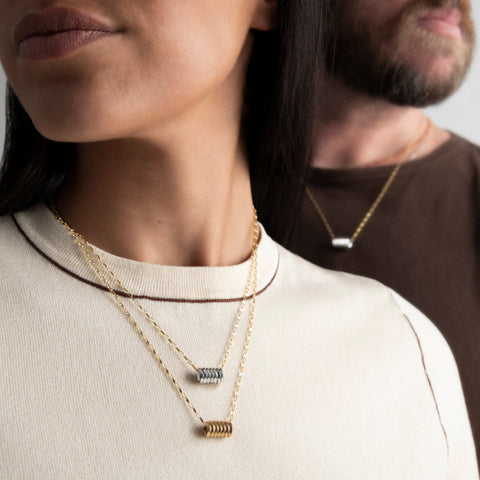 alternate image of Judd Necklace - 14k yellow gold filled and silver