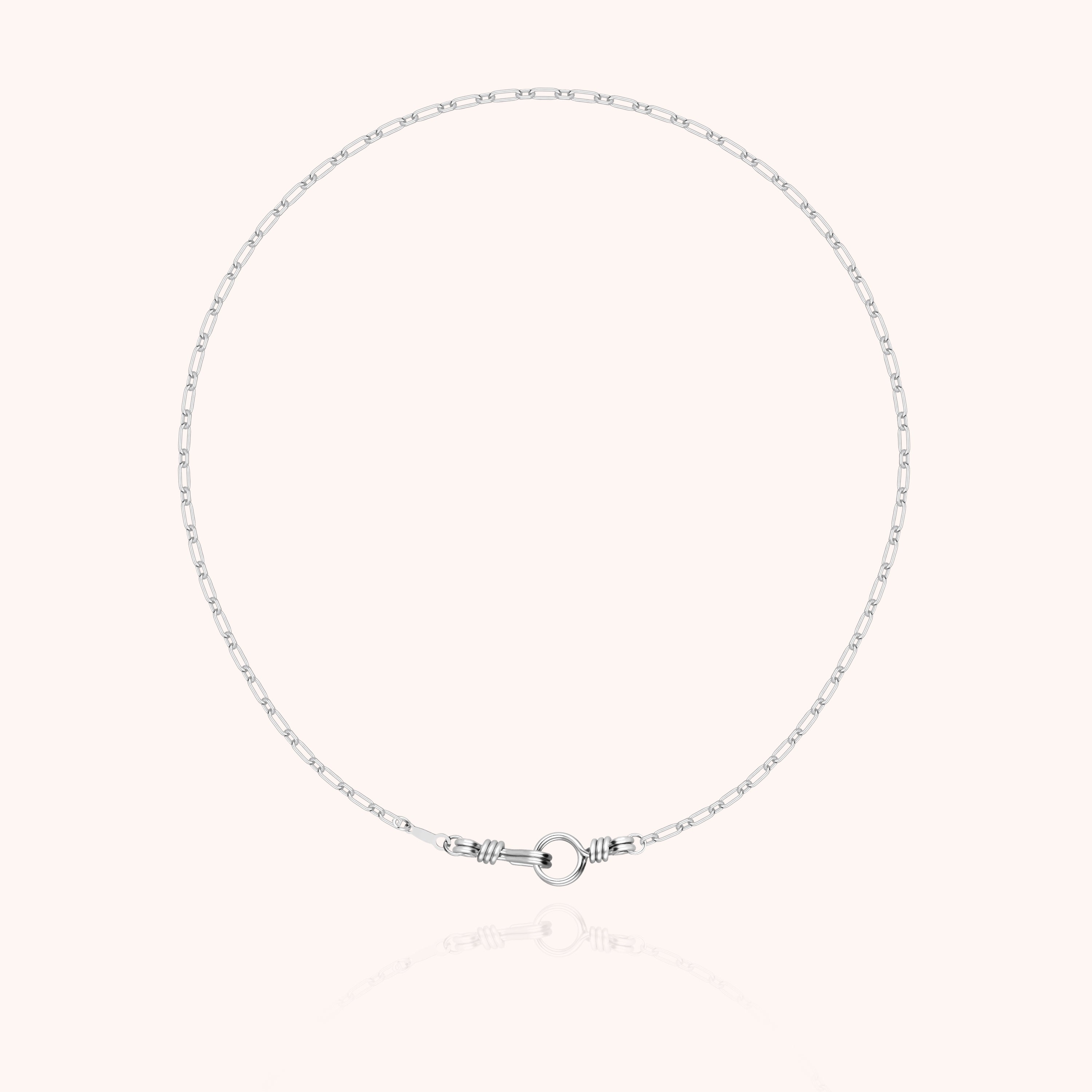 Collier Ras de Cou Rectangle Attache moi en argent sterling 925 — façonné à la main à Paris