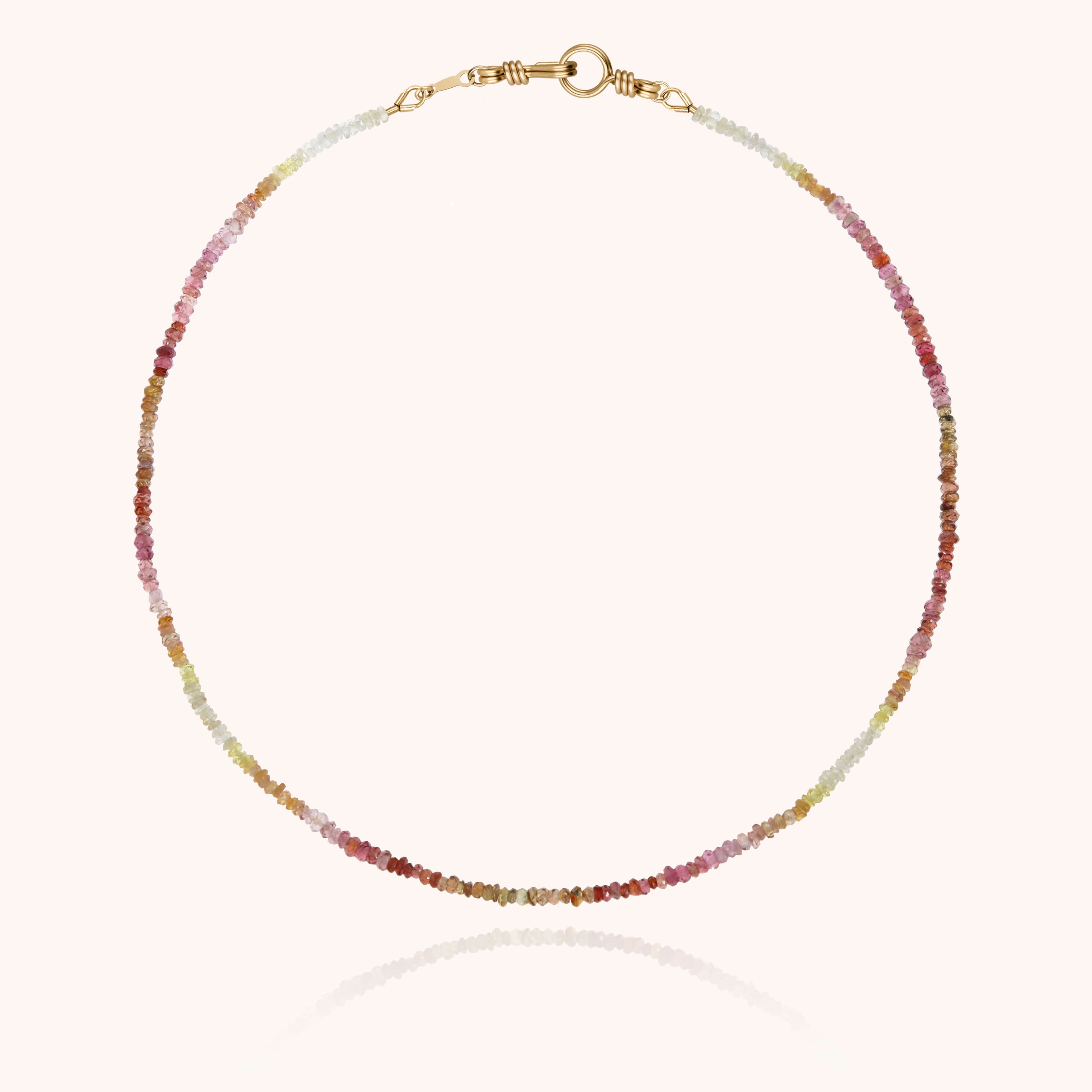 Collier Ras de Cou Rivière Attache moi - saphir fauve — fabriqué à la main à Paris