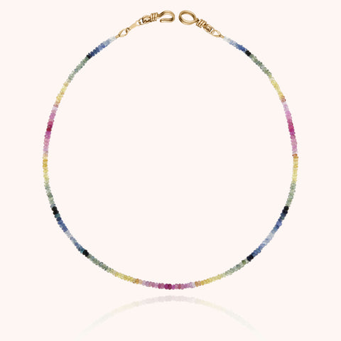 14k yellow gold filled - rainbow sapphire
