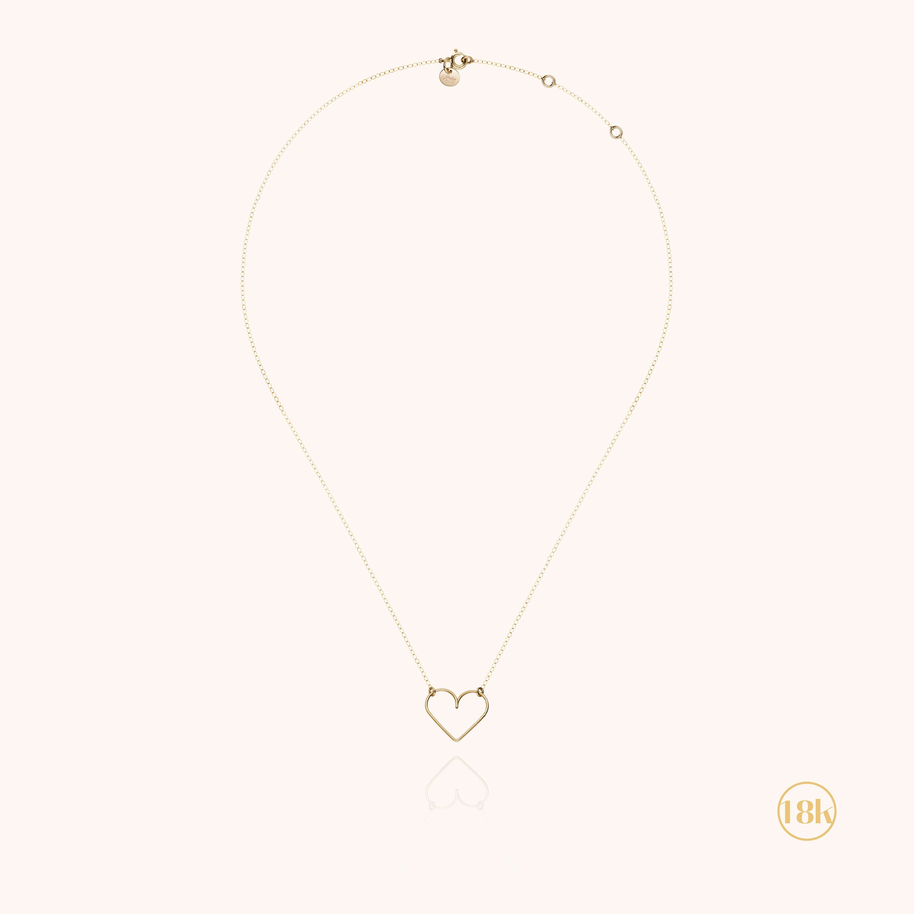 Collier Coeur Richelieu — détail façonnage à la main, or jaune 18K