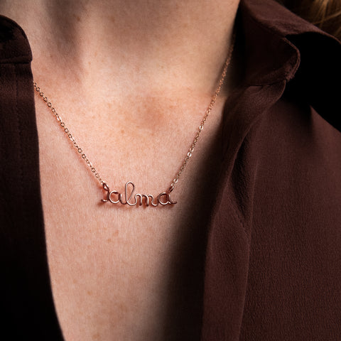 alternate image of Richelieu Personalized Necklace - 18k rose gold