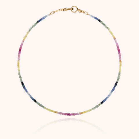 14k yellow gold filled - rainbow sapphire