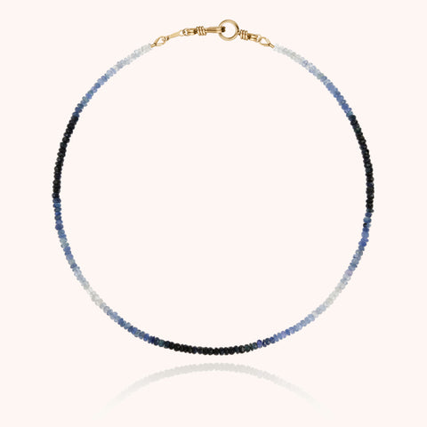 14k yellow gold filled - blue sapphire