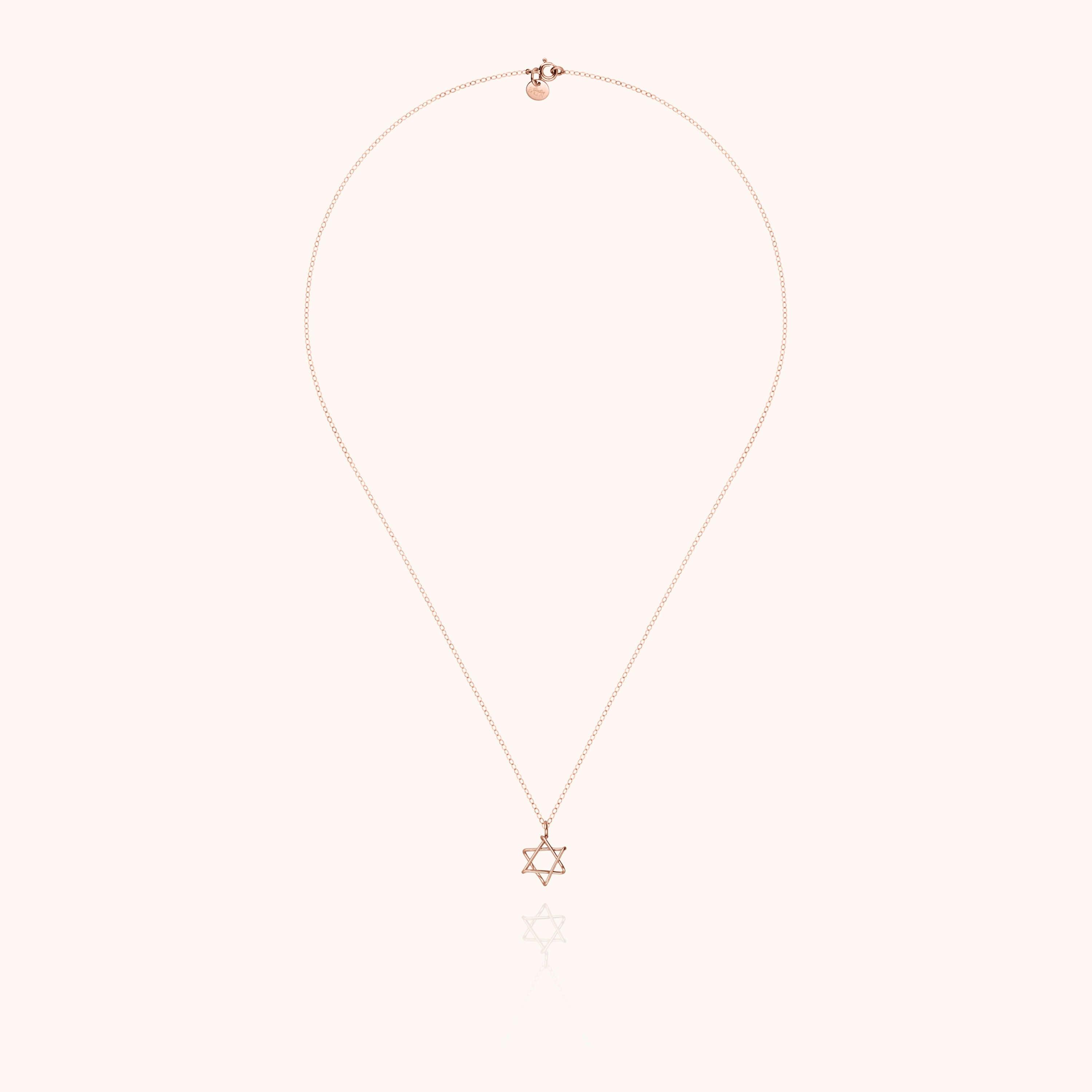 Collier Charms Symbolic Étoile de David - or rose laminé